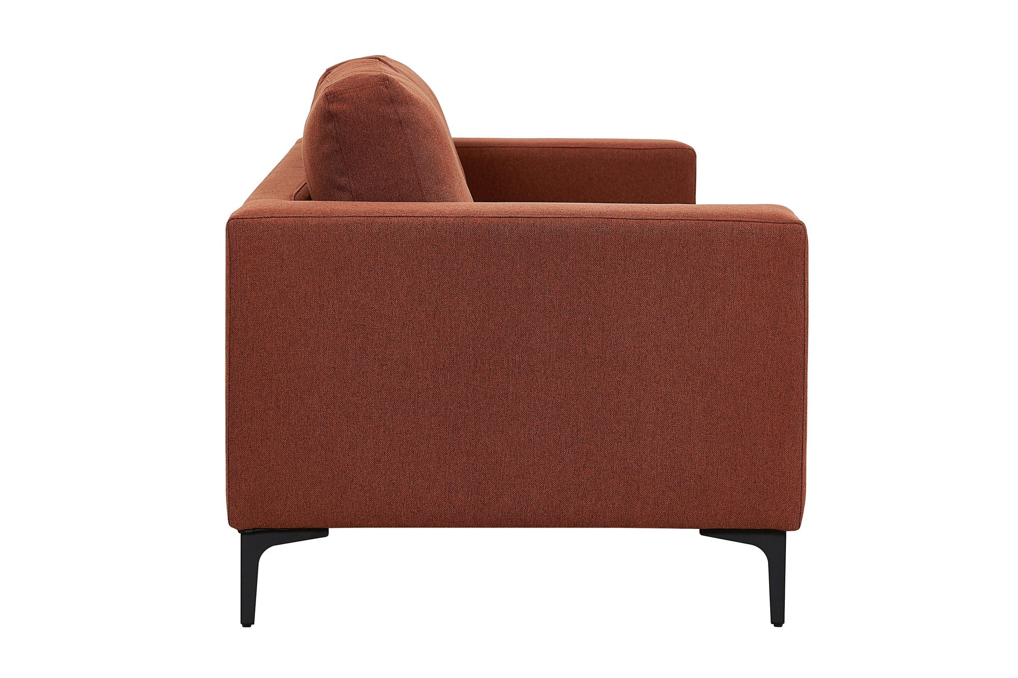 Venture Home Bolero Sofa - 3-seater - Rusty Red Fabric- Black Legs