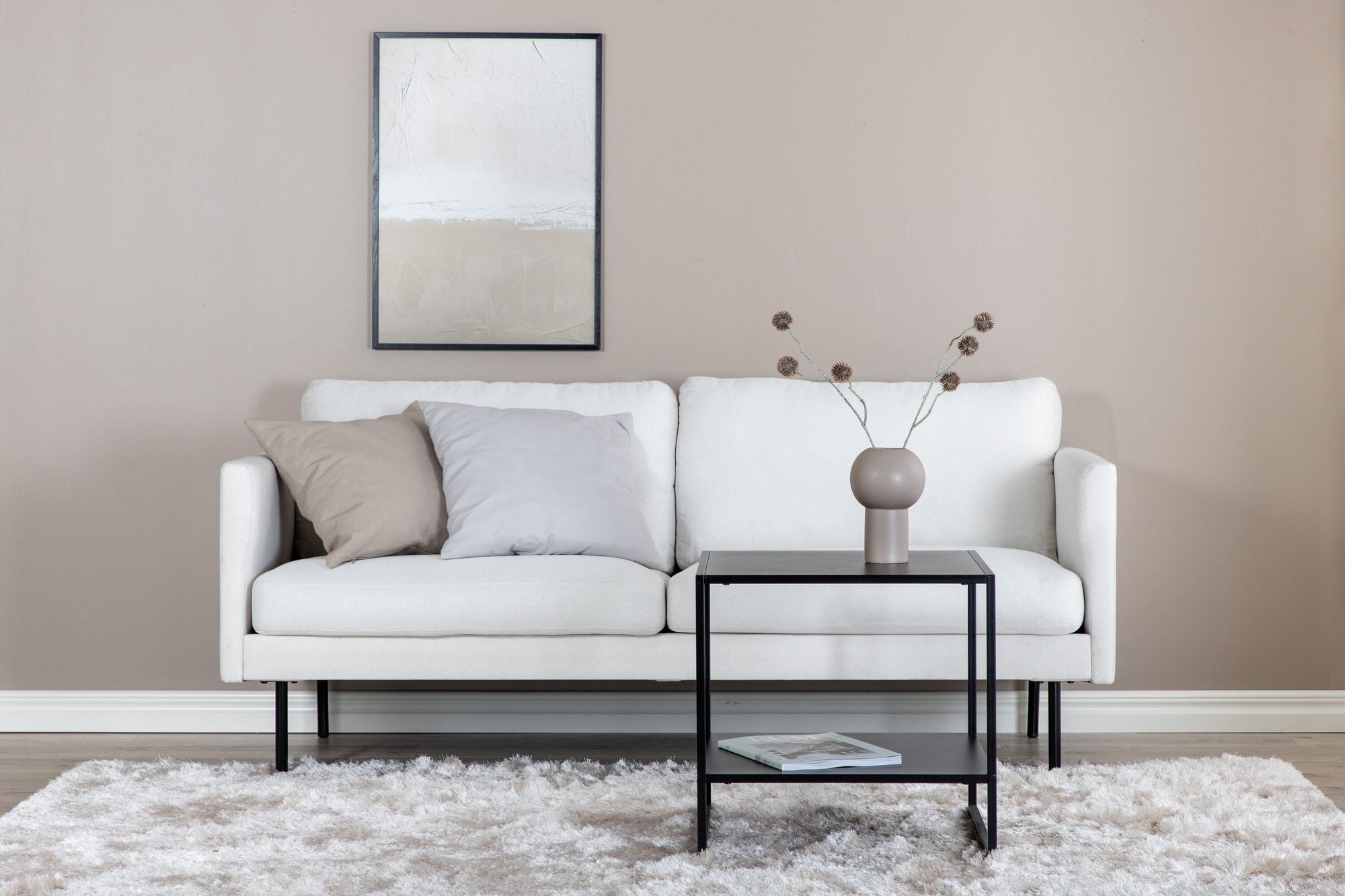 Venture Home Zoom 2-seat sofa - Black / Light Beige Fabric