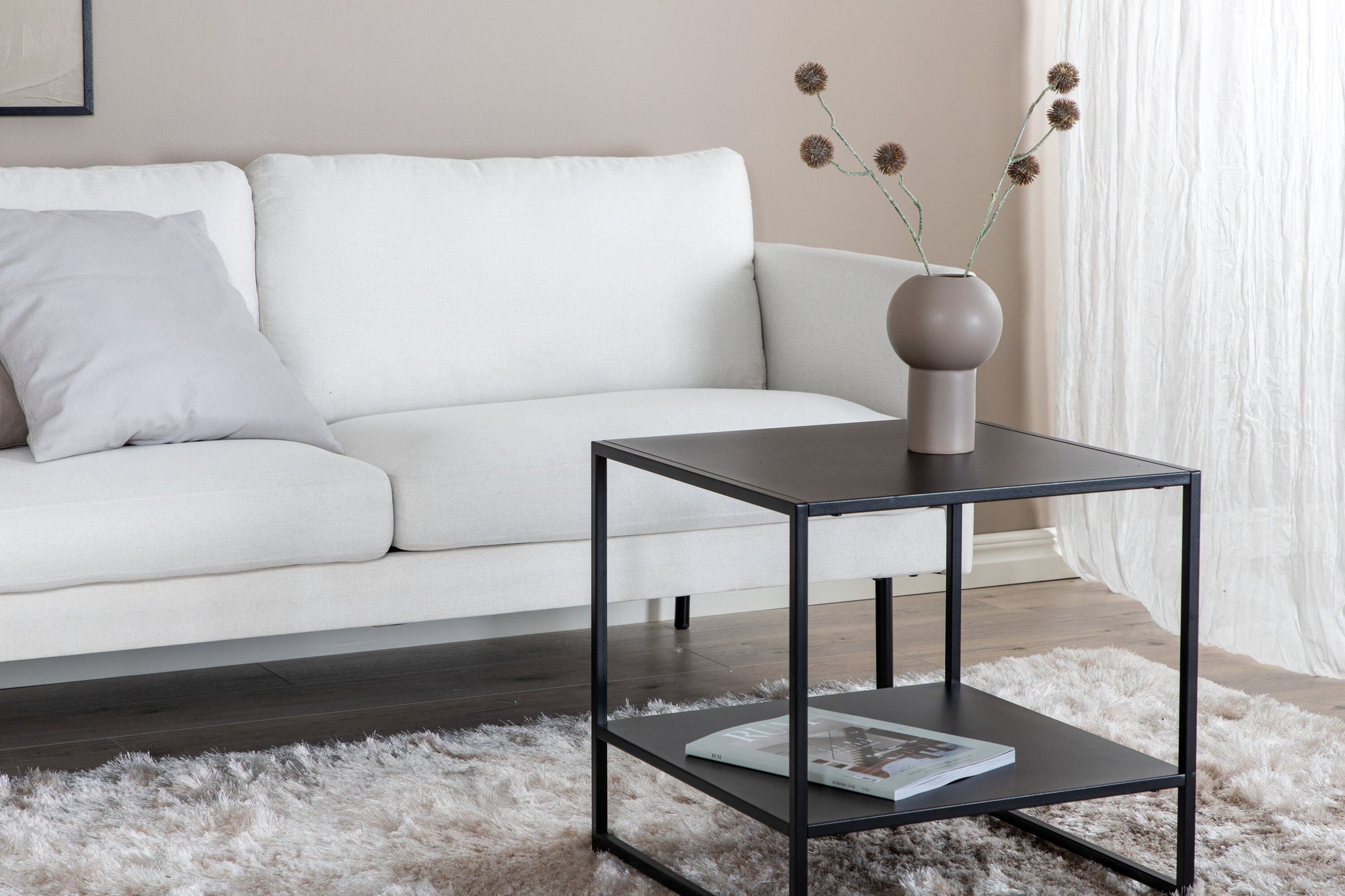 Venture Home Zoom 2-seat sofa - Black / Light Beige Fabric
