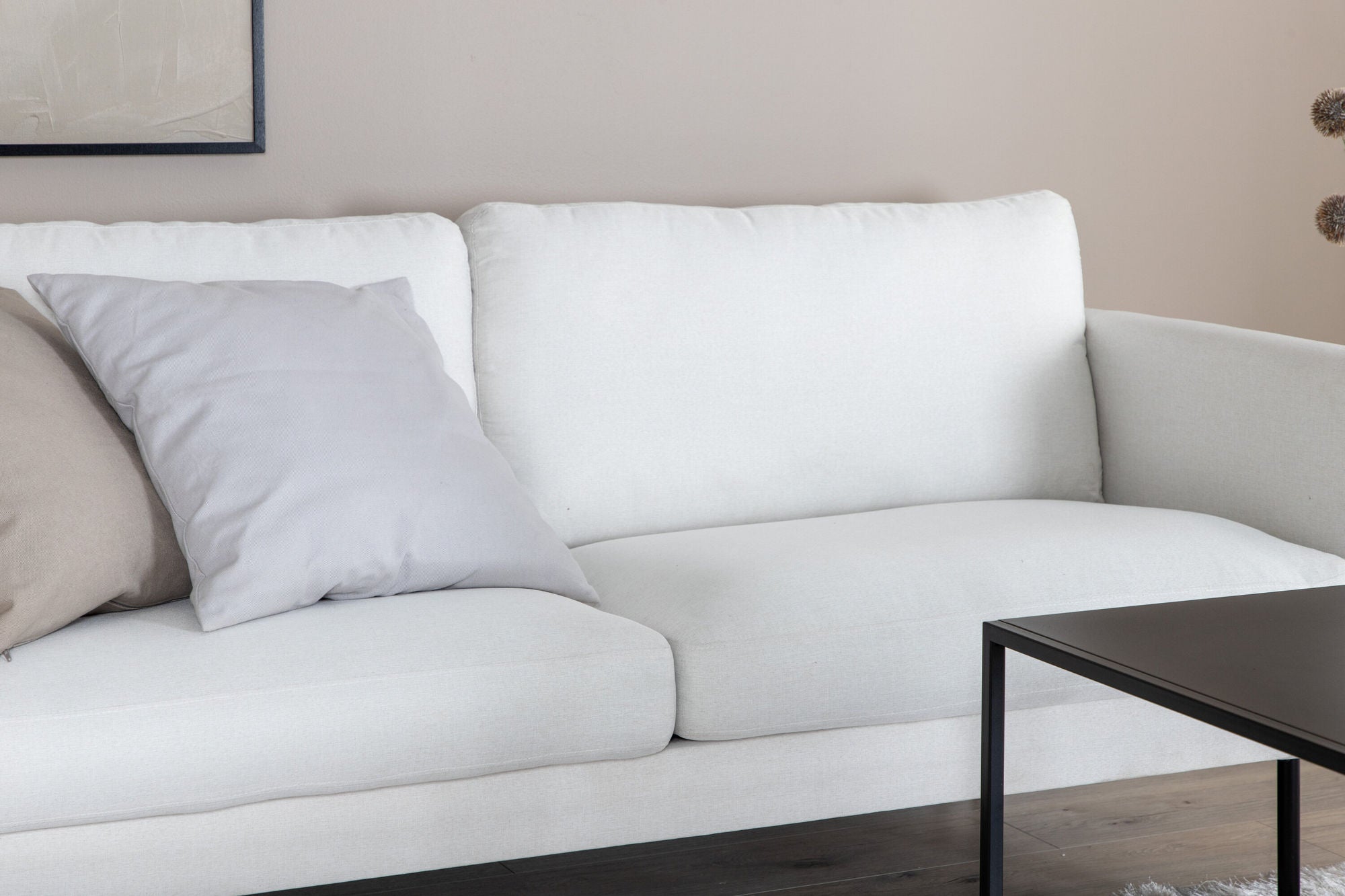 Venture Home Zoom 2-seat sofa - Black / Light Beige Fabric