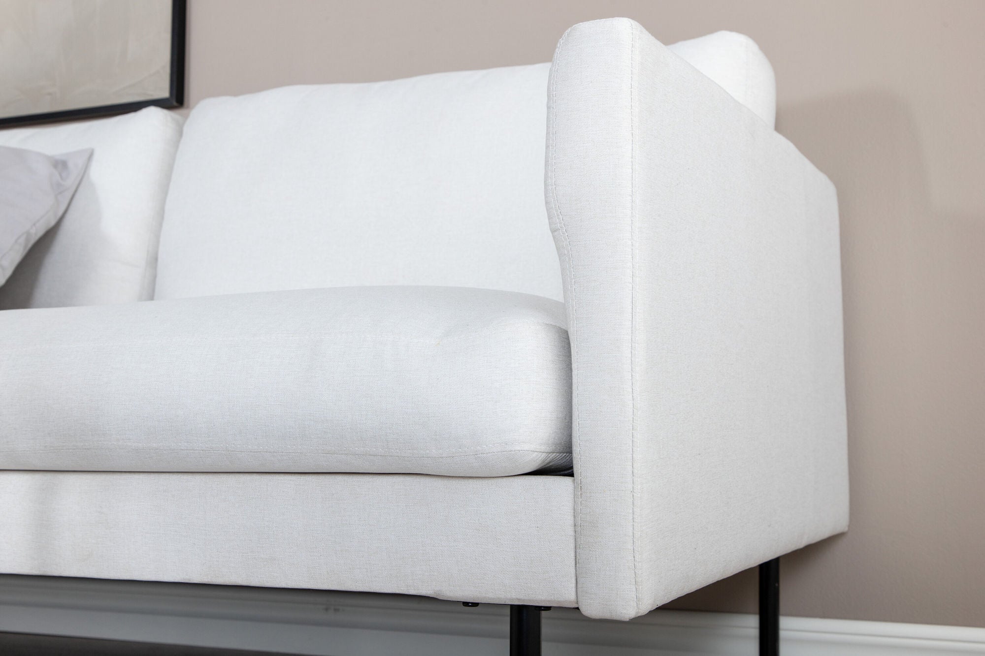 Venture Home Zoom 2-seat sofa - Black / Light Beige Fabric