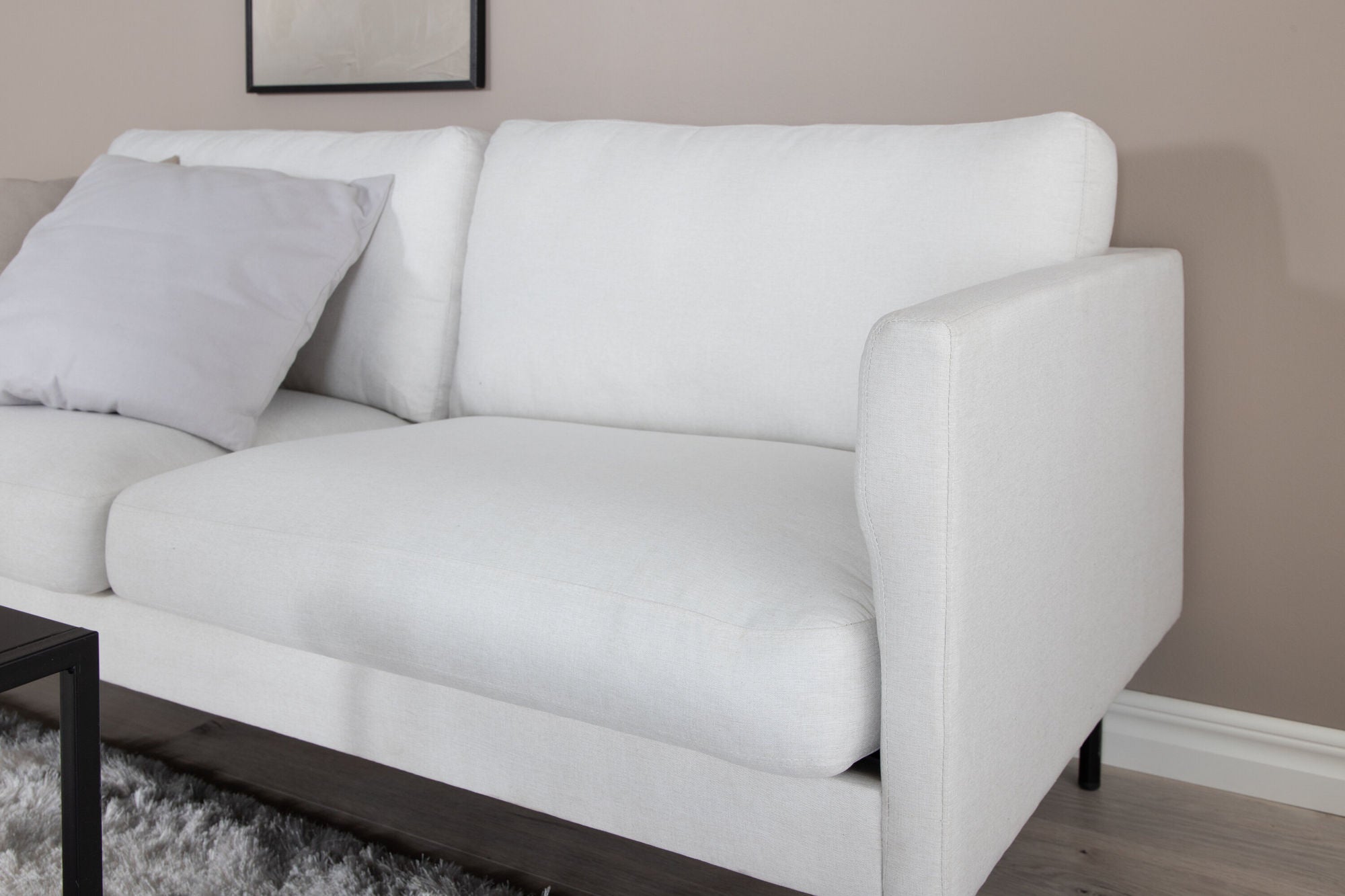 Venture Home Zoom 2-seat sofa - Black / Light Beige Fabric