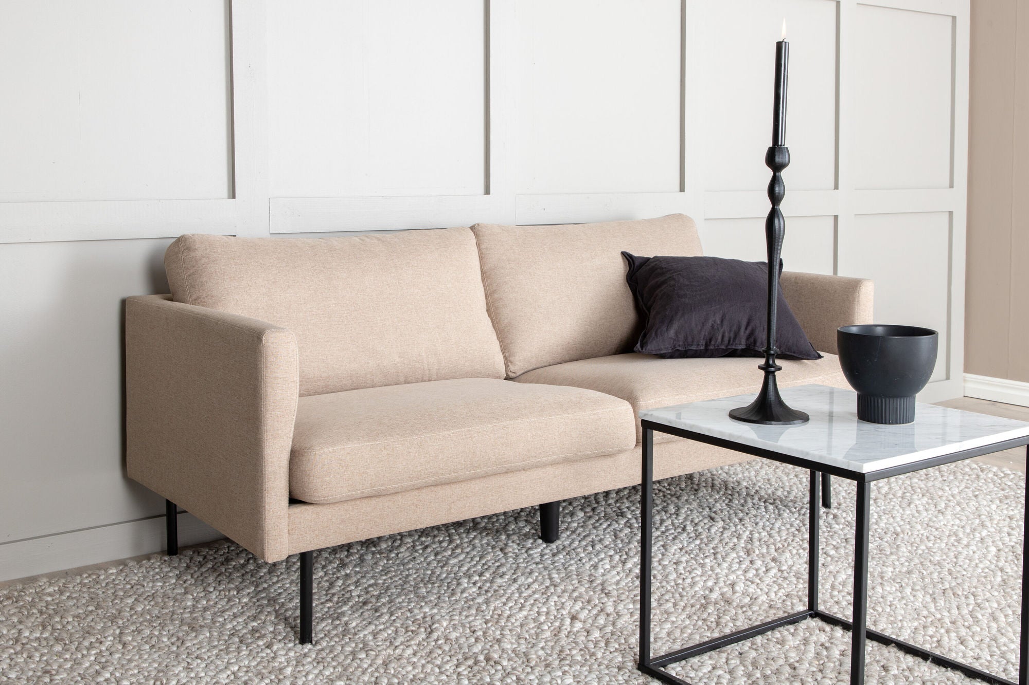 Venture Home Zoom 2-seat sofa - Black / Brown Fabric