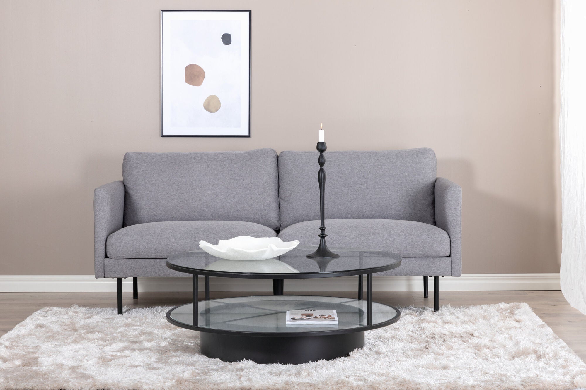 Venture Home Zoom 2-seat sofa - Black / Steel Grey Fabric