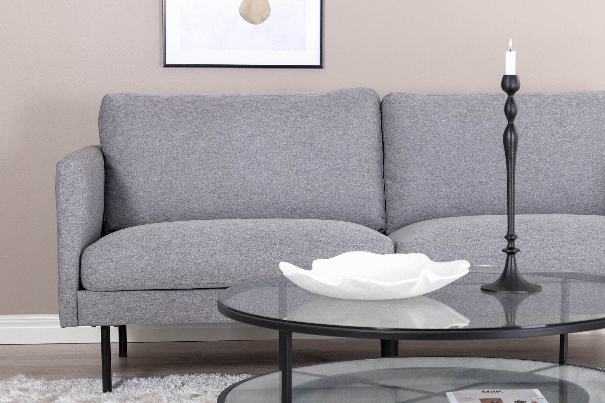 Venture Home Zoom 2-seat sofa - Black / Steel Grey Fabric