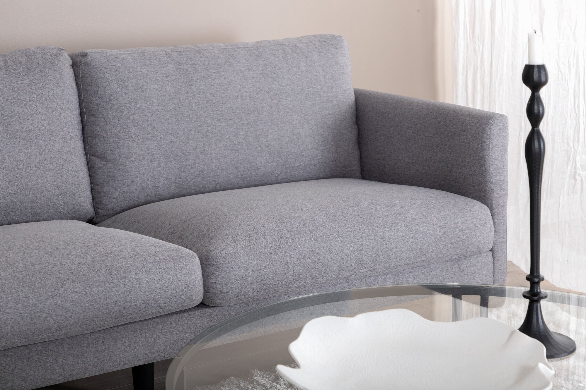 Venture Home Zoom 2-seat sofa - Black / Steel Grey Fabric