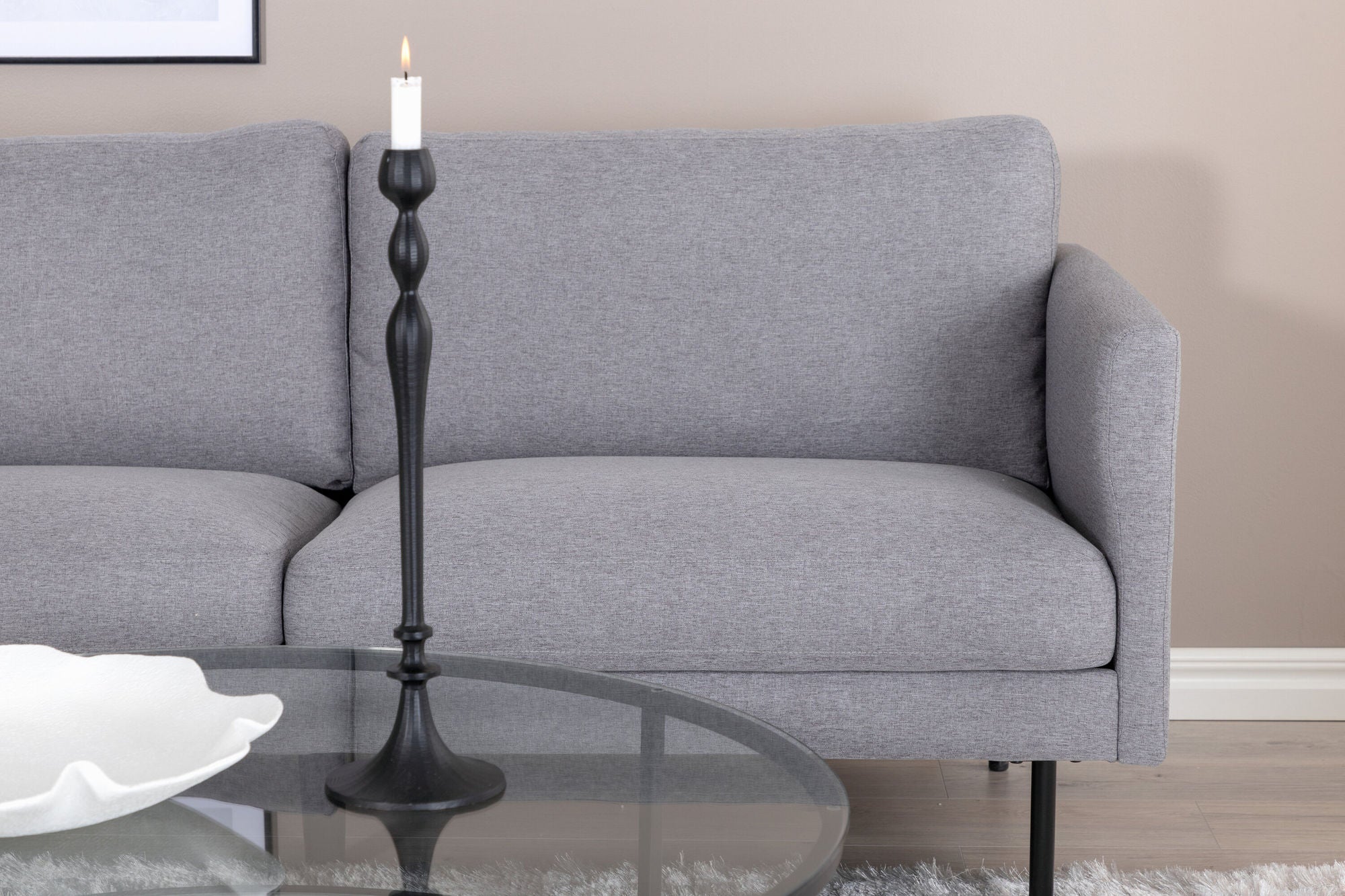 Venture Home Zoom 2-seat sofa - Black / Steel Grey Fabric