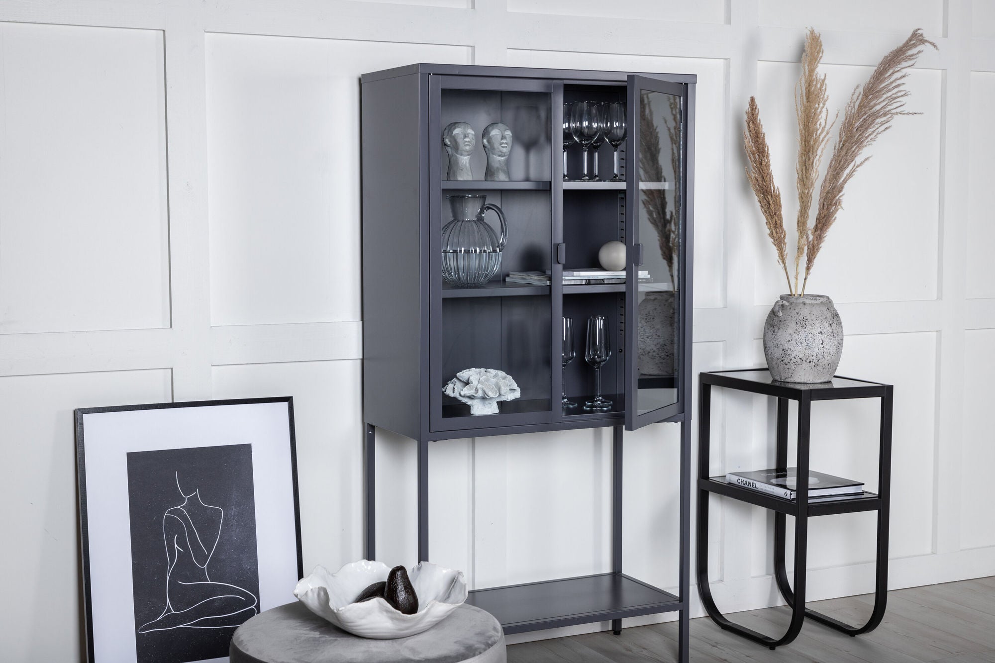 Venture Home Misha - High Wide Skænk w shelf - Grey