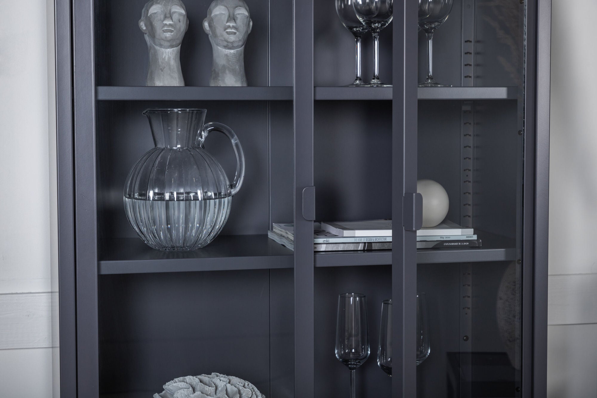 Venture Home Misha - High Wide Skænk w shelf - Grey