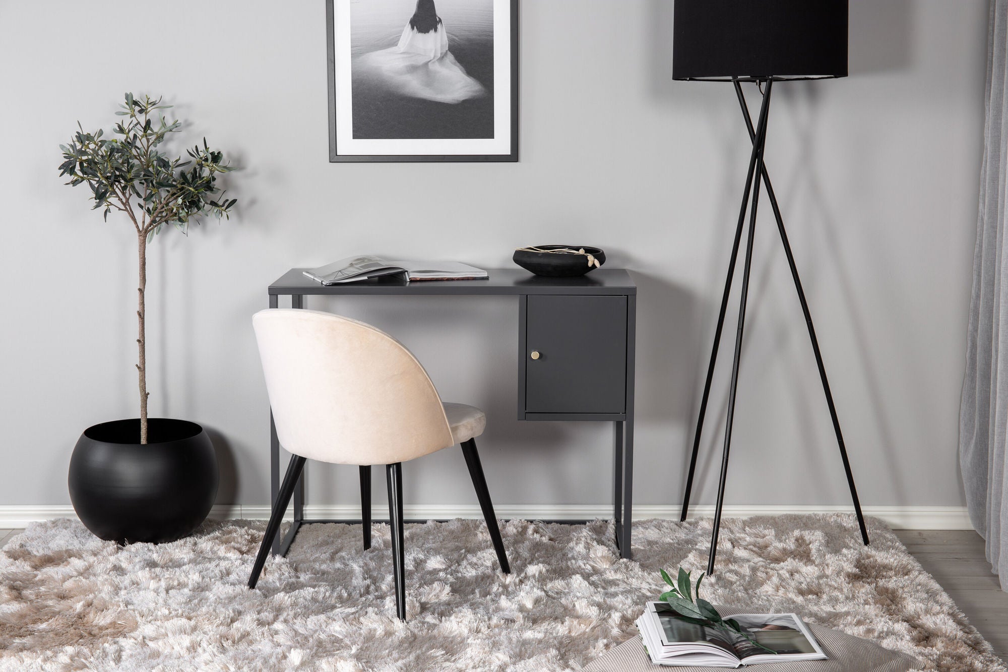 Venture Home Bakal - skrivebord - Light Grey