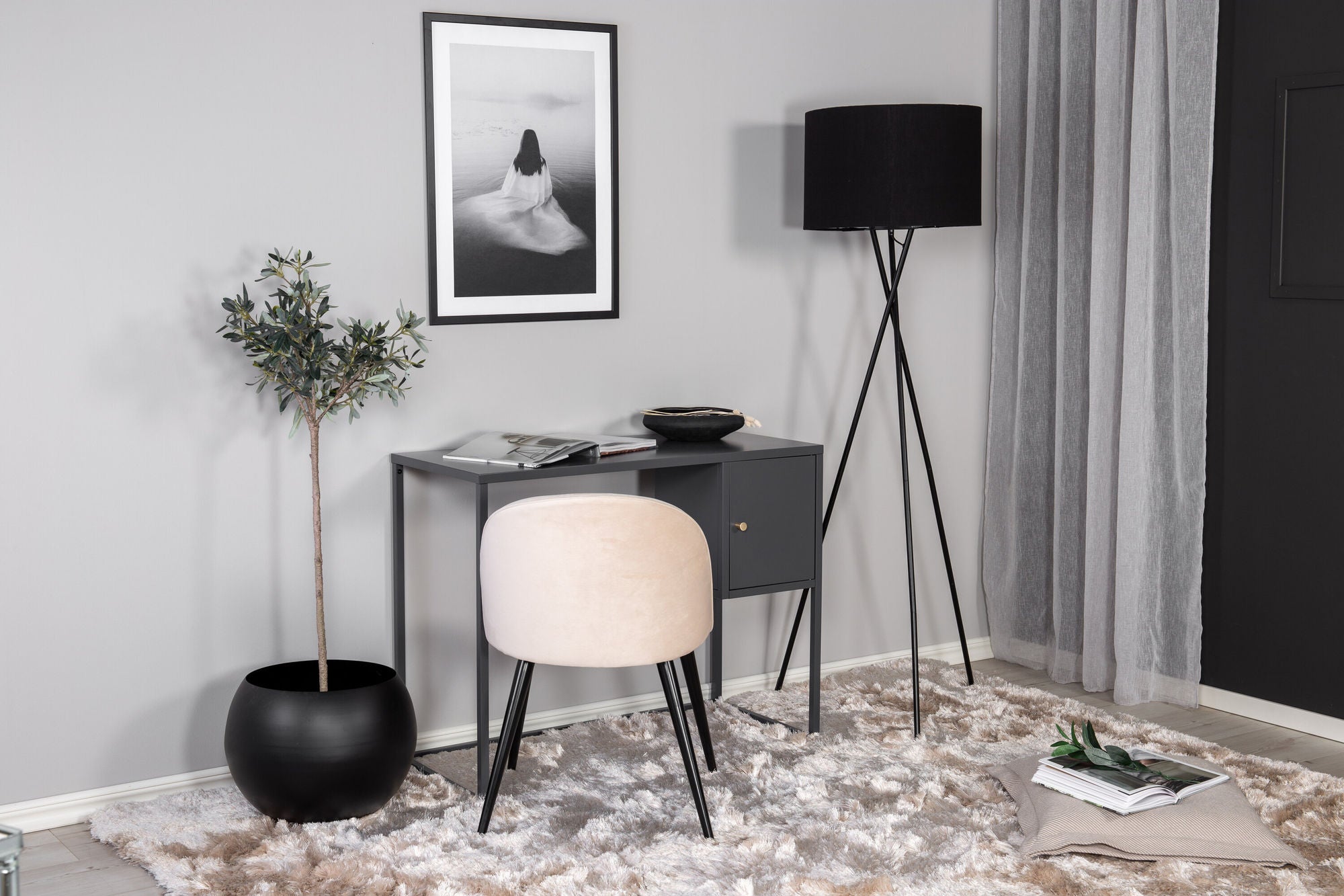 Venture Home Bakal - skrivebord - Light Grey