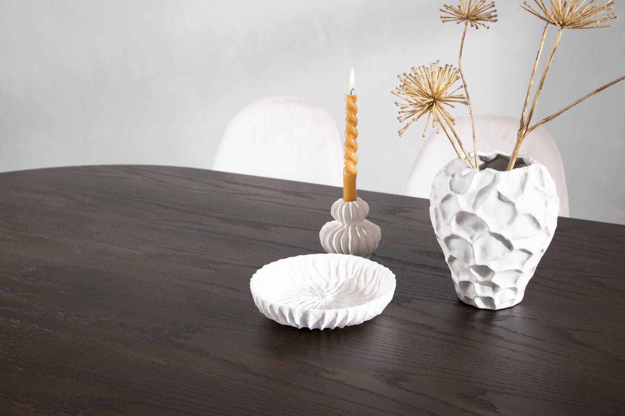Venture Home Stone oval spisebord - Black / Mocca Veneer +Polar Spisebordsstol - Black legs / Beige Velvet _6