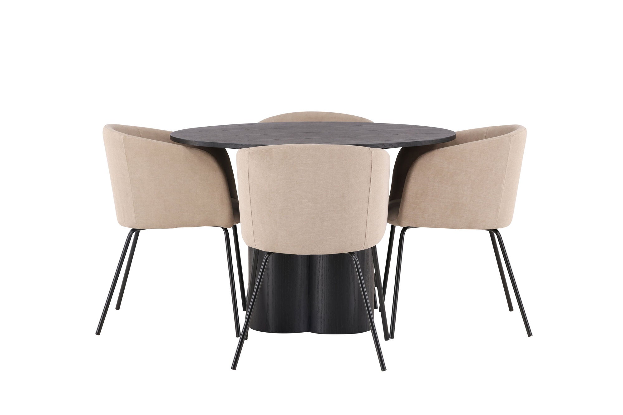 Venture Home OliviaDiningbord-Black/BlackVeneer+Beritstol-Black/BeigeFabric(Polyesterlinen)_4