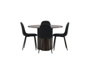 Venture Home OliviaDiningbord-Mocca/MoccaVeneer+PolarDiningstol-BlackLegs-BlackFabric_4