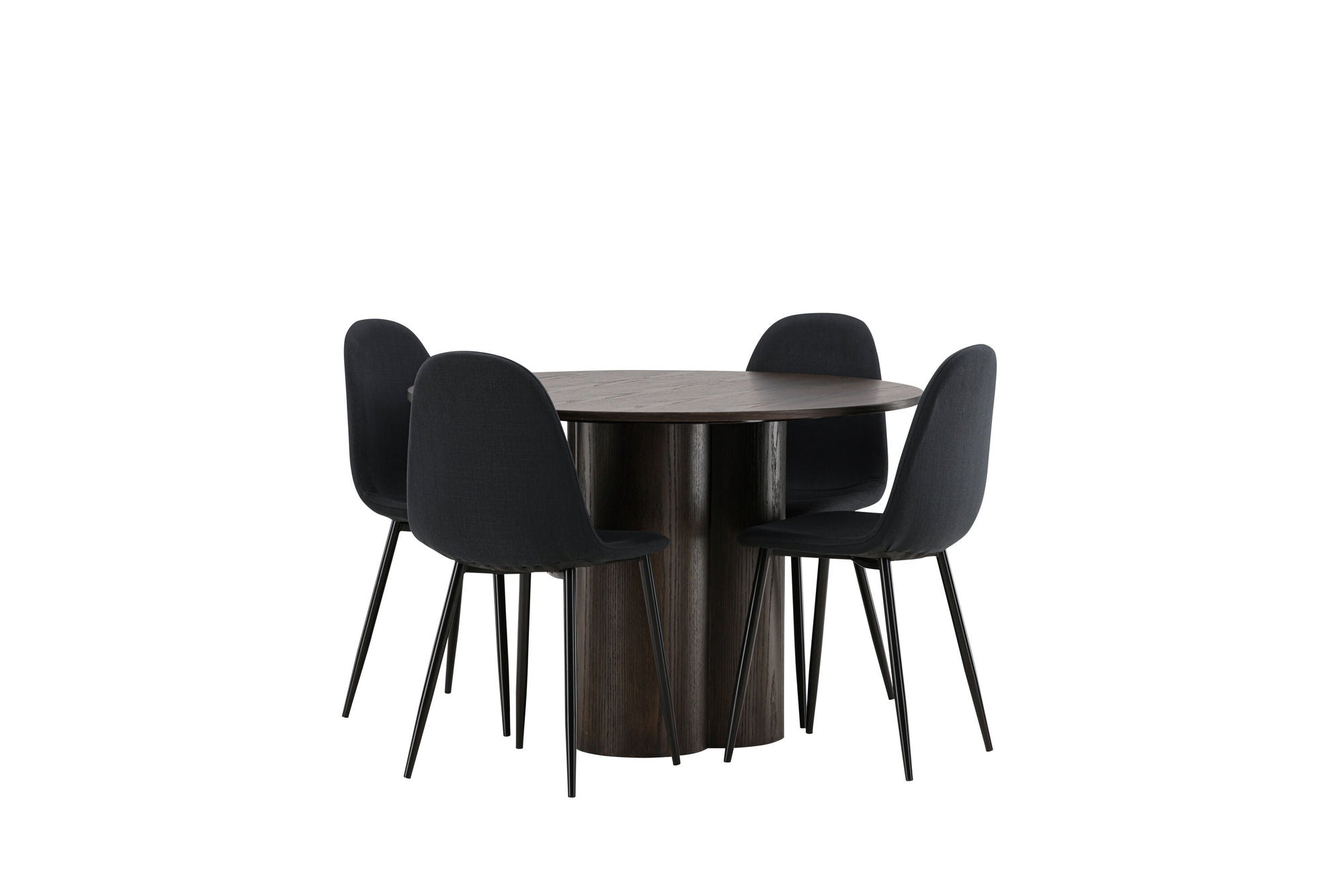 Venture Home OliviaDiningbord-Mocca/MoccaVeneer+PolarDiningstol-BlackLegs-BlackFabric_4