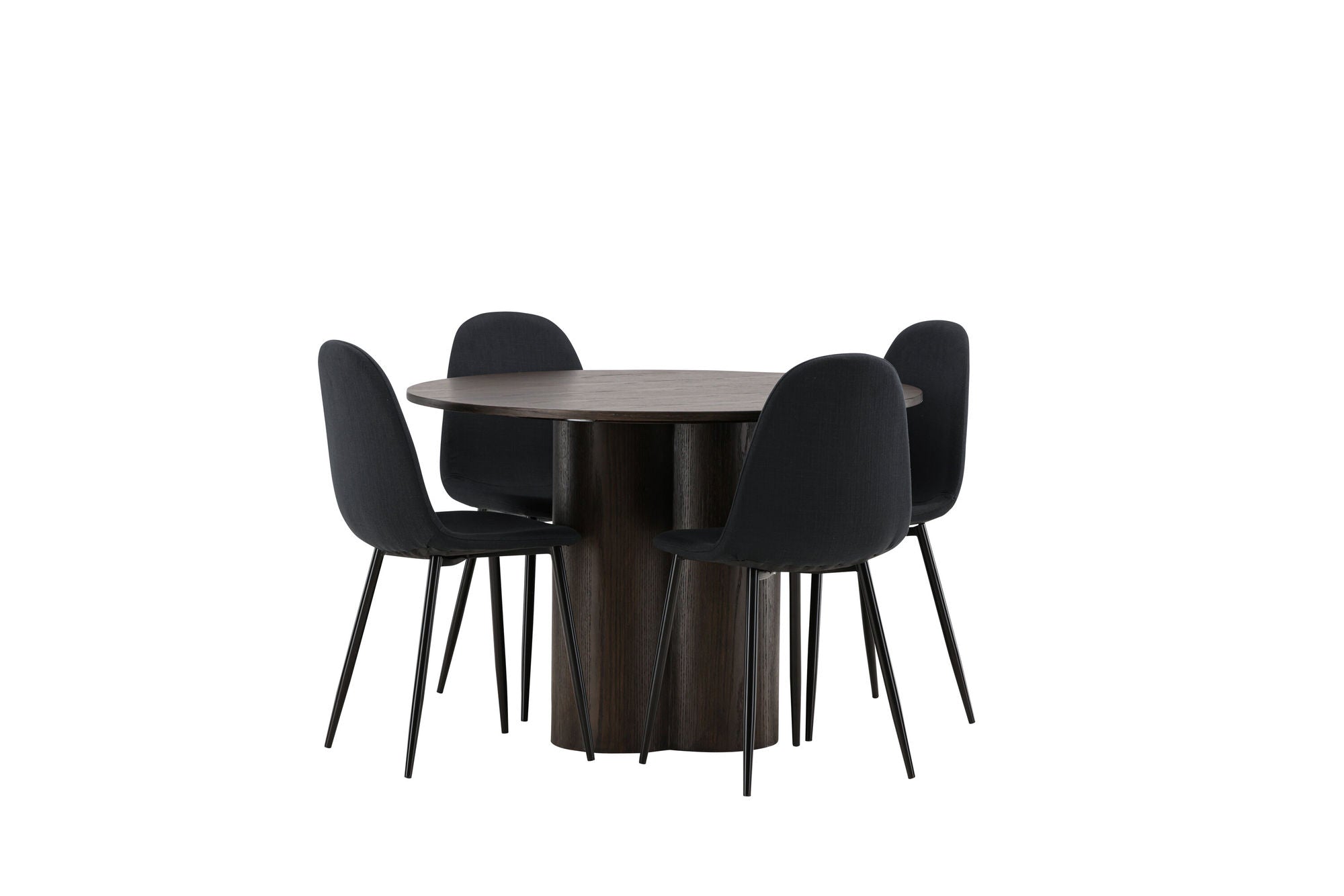 Venture Home OliviaDiningbord-Mocca/MoccaVeneer+PolarDiningstol-BlackLegs-BlackFabric_4