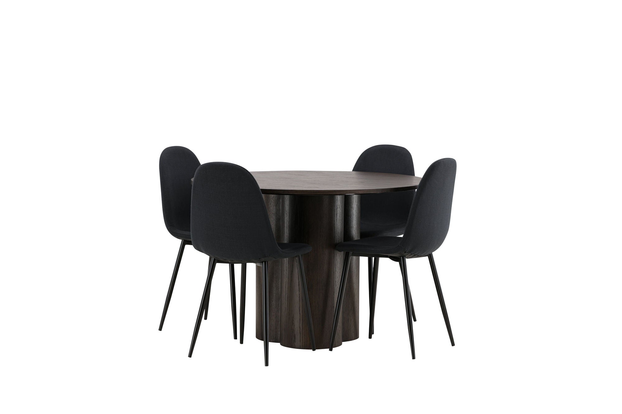 Venture Home OliviaDiningbord-Mocca/MoccaVeneer+PolarDiningstol-BlackLegs-BlackFabric_4