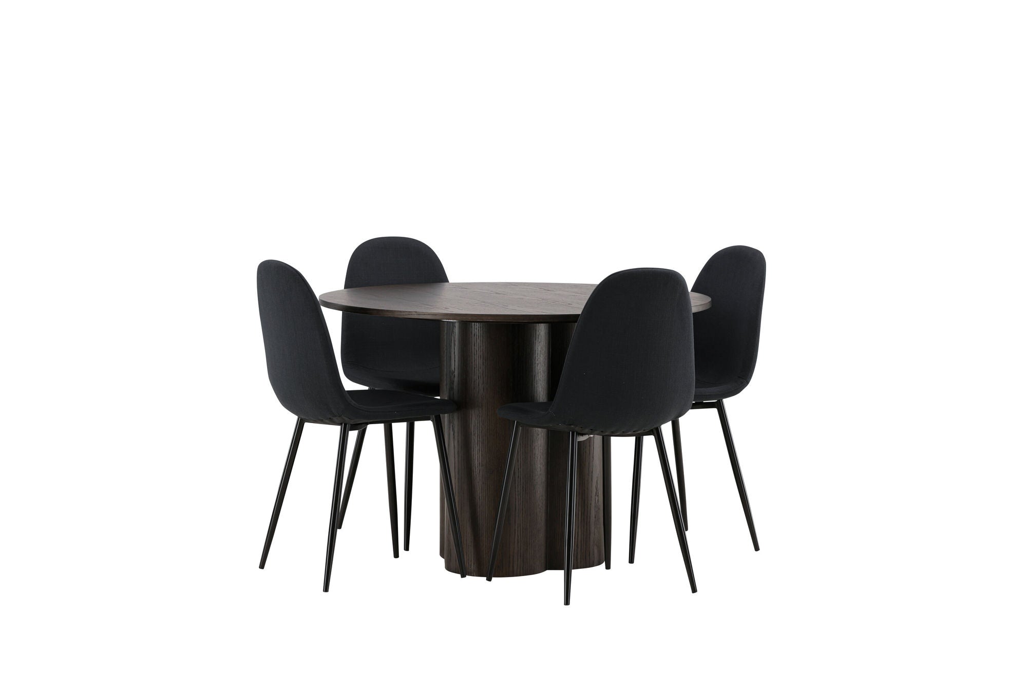 Venture Home OliviaDiningbord-Mocca/MoccaVeneer+PolarDiningstol-BlackLegs-BlackFabric_4