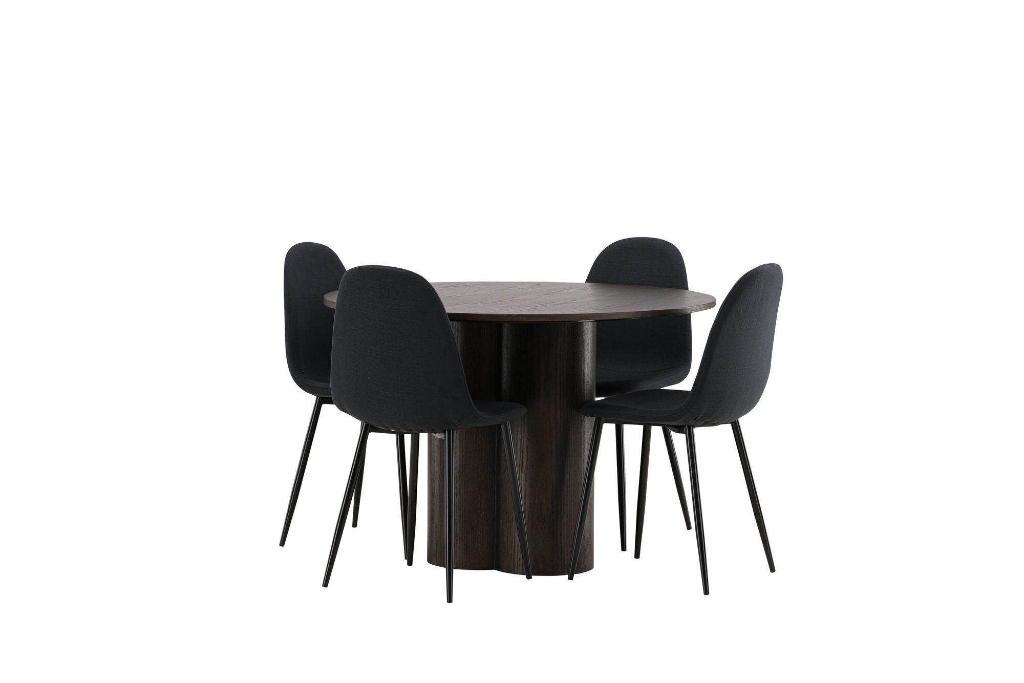 Venture Home OliviaDiningbord-Mocca/MoccaVeneer+PolarDiningstol-BlackLegs-BlackFabric_4