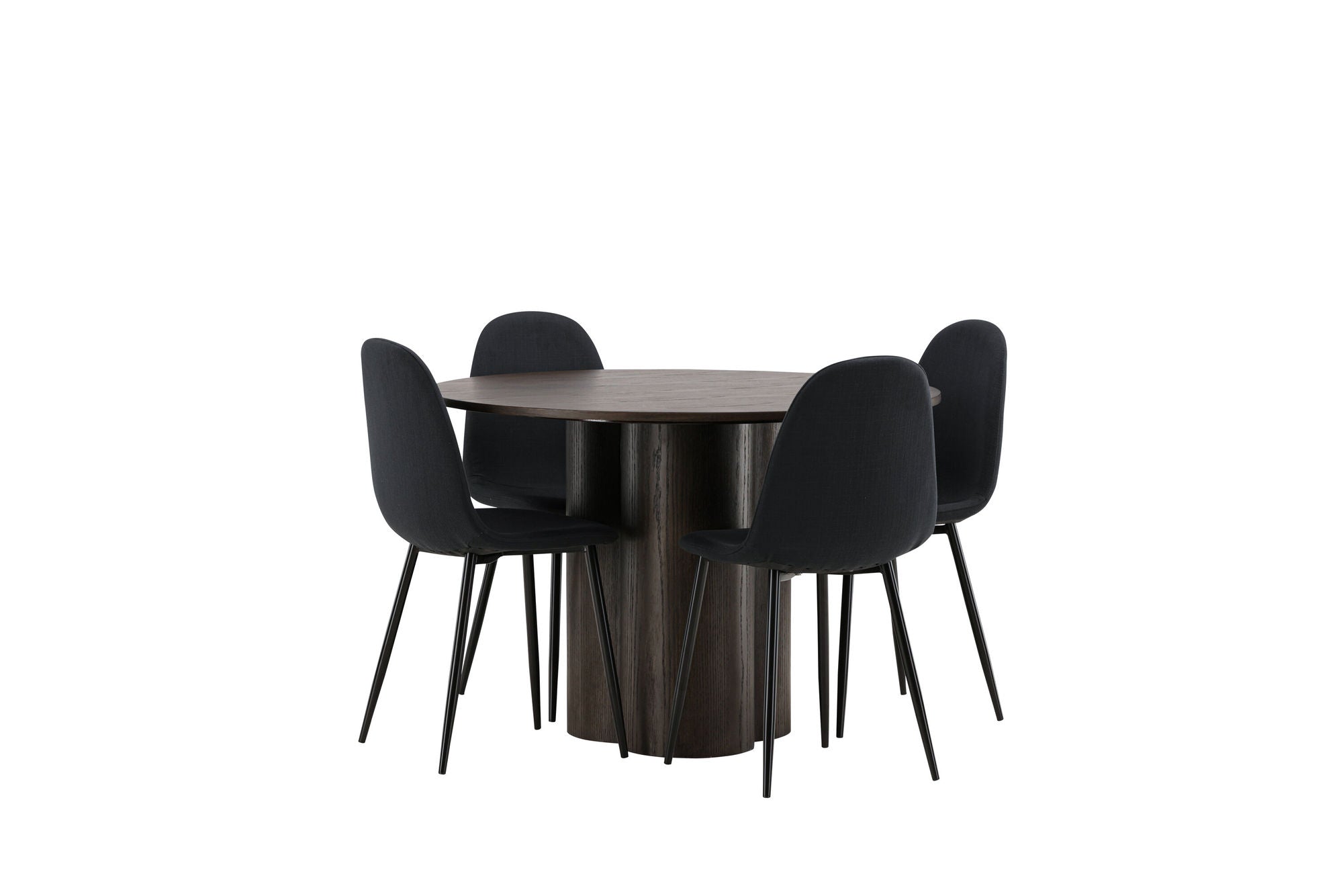 Venture Home OliviaDiningbord-Mocca/MoccaVeneer+PolarDiningstol-BlackLegs-BlackFabric_4