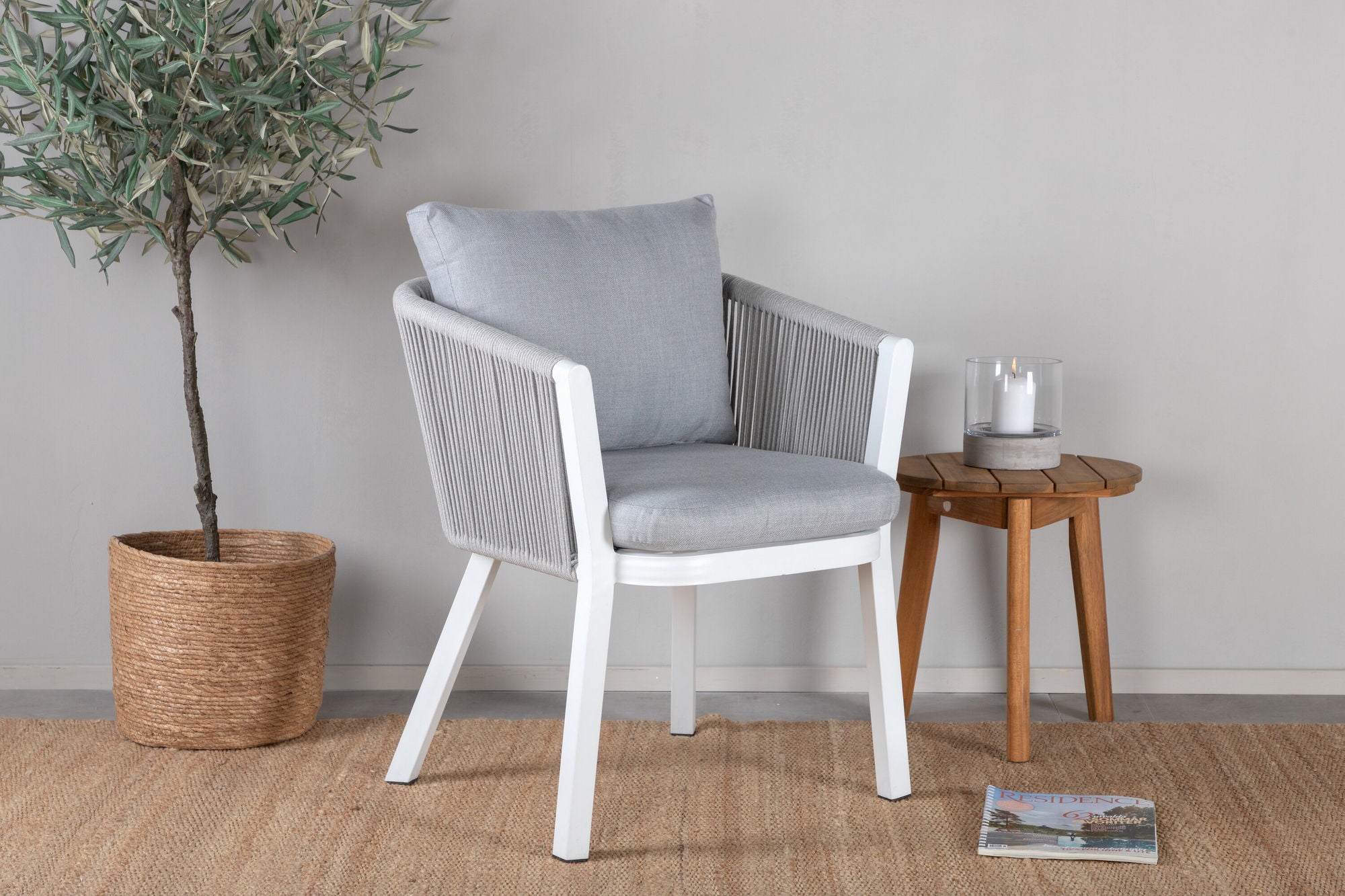Venture Home Virya Spisebordsstol 2-pack - White Alu / Grey Cushion