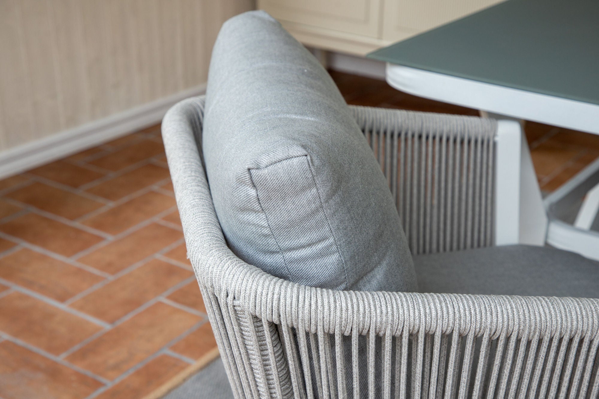 Venture Home Virya Spisebordsstol 2-pack - White Alu / Grey Cushion