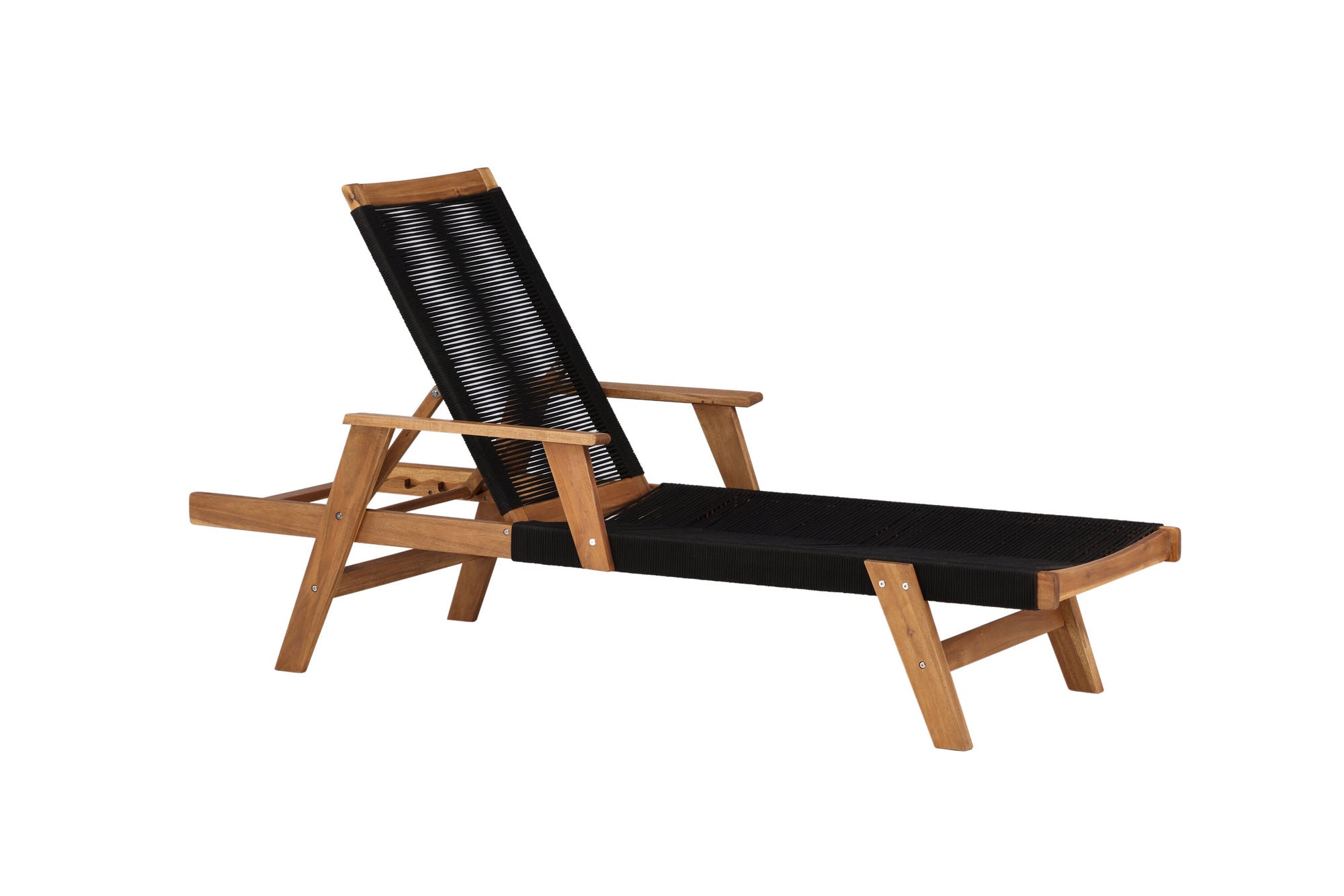 Venture Home Little John Sun Lounge - Black Rope / Acacia