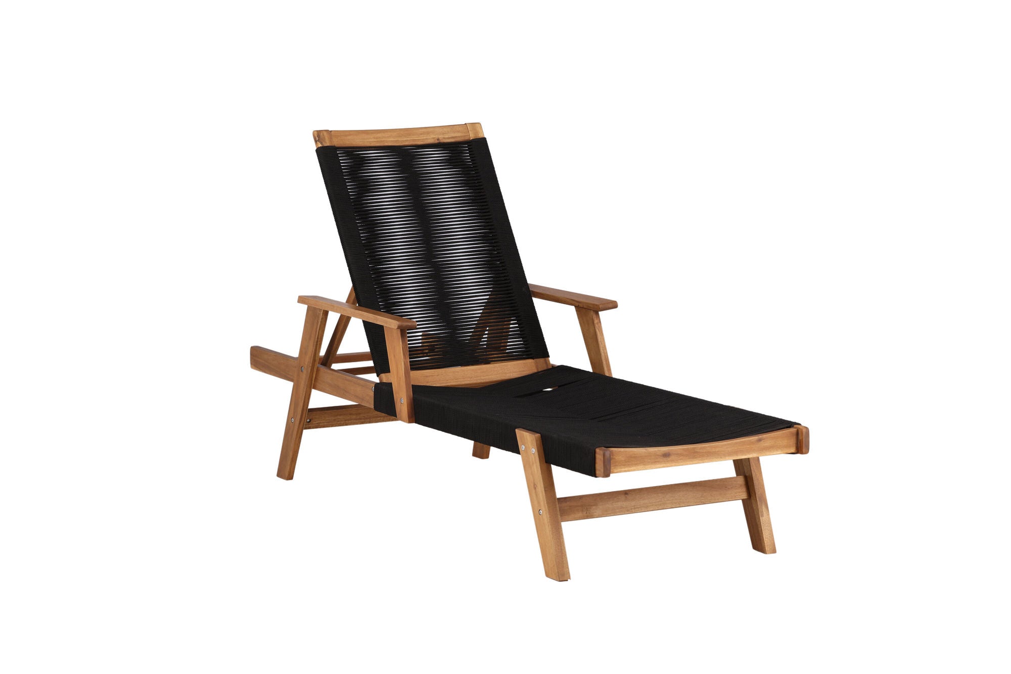 Venture Home Little John Sun Lounge - Black Rope / Acacia