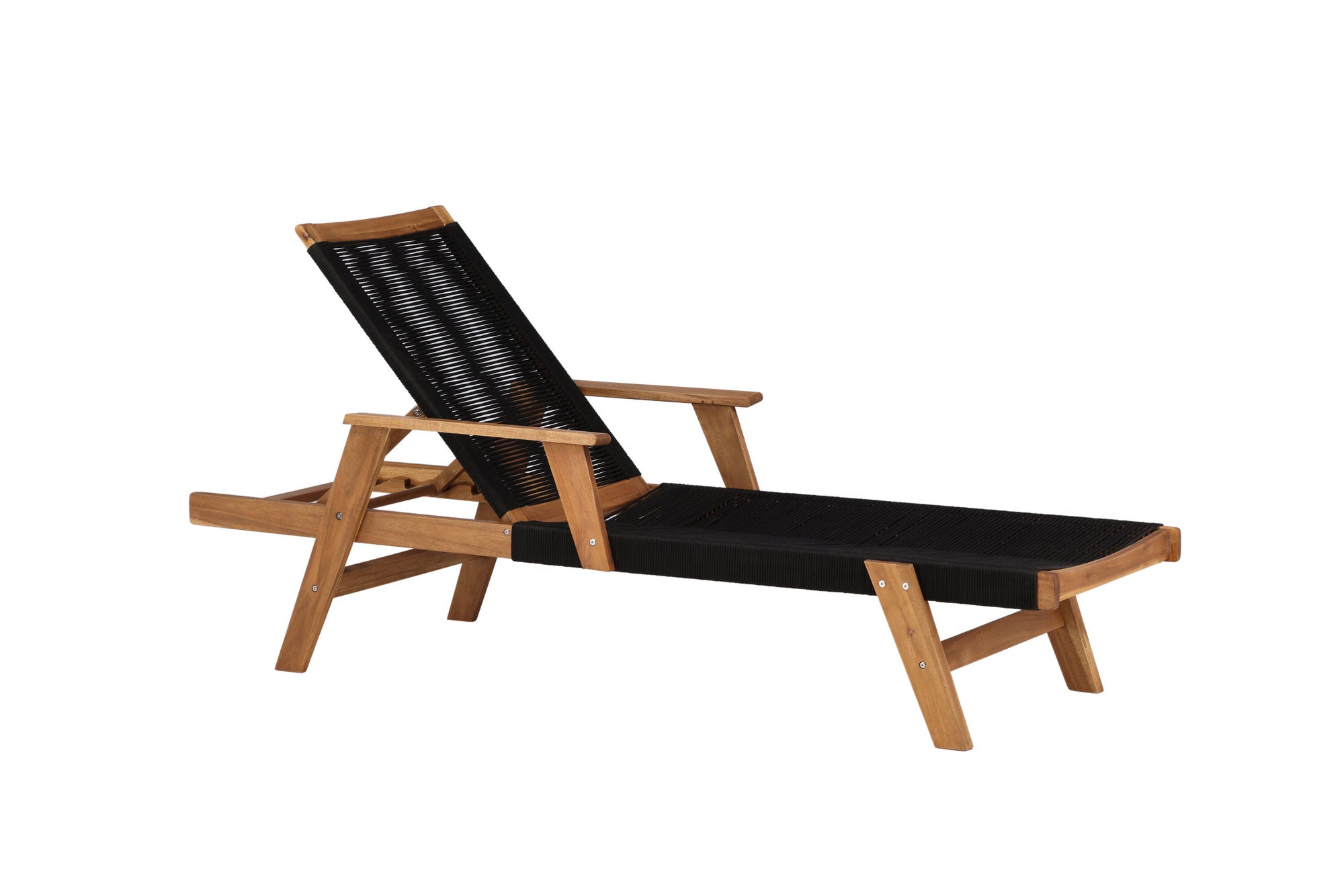 Venture Home Little John Sun Lounge - Black Rope / Acacia