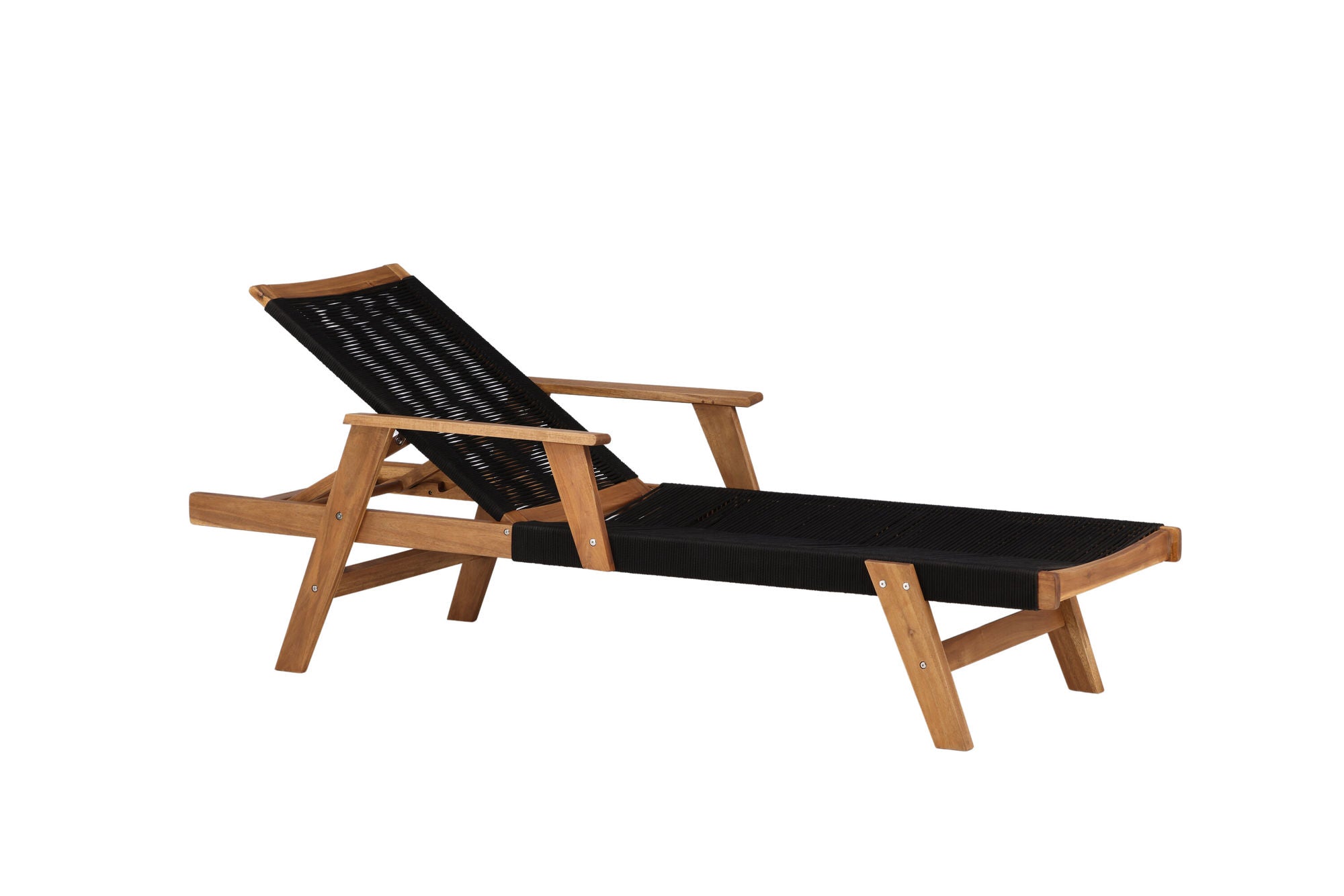Venture Home Little John Sun Lounge - Black Rope / Acacia