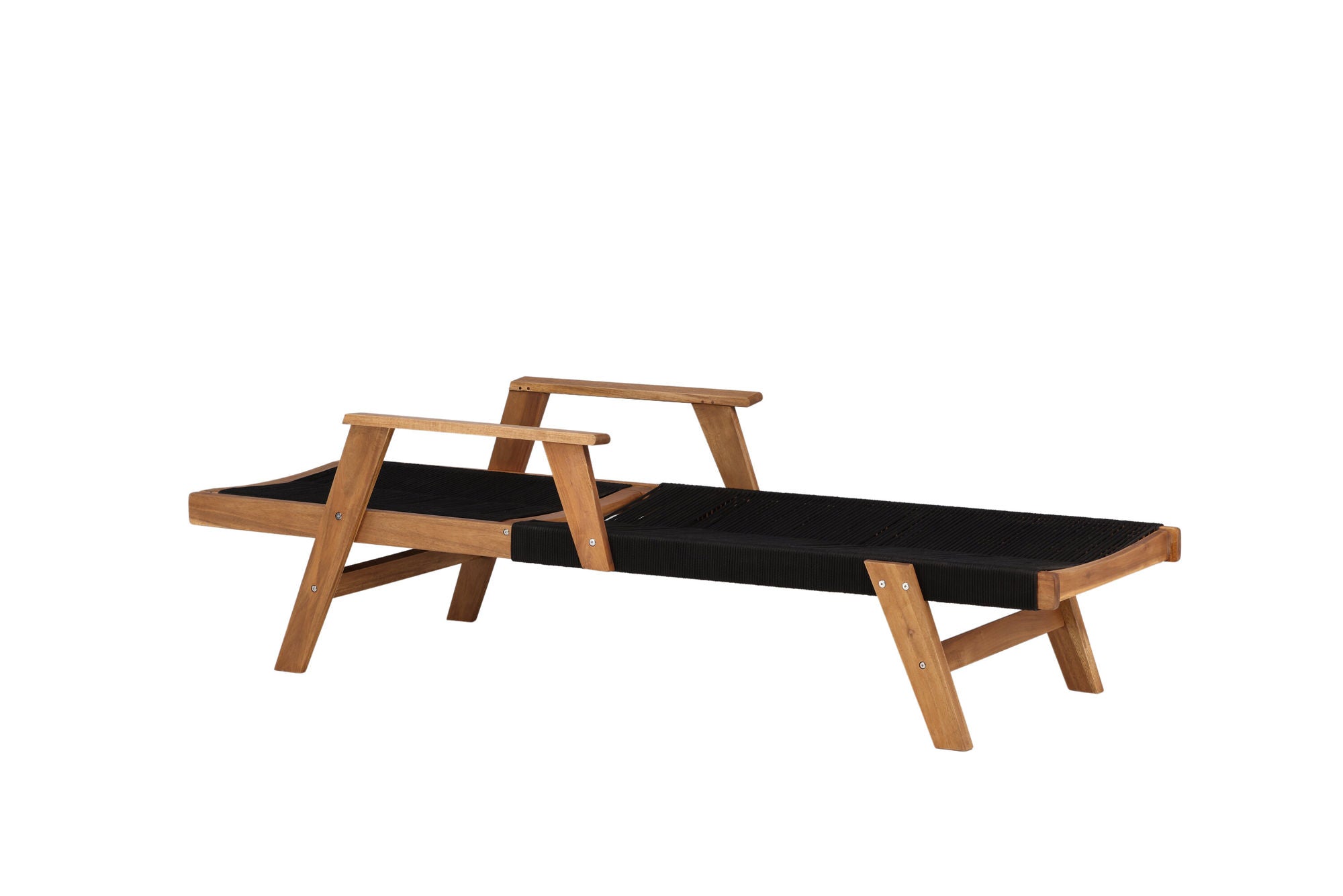Venture Home Little John Sun Lounge - Black Rope / Acacia