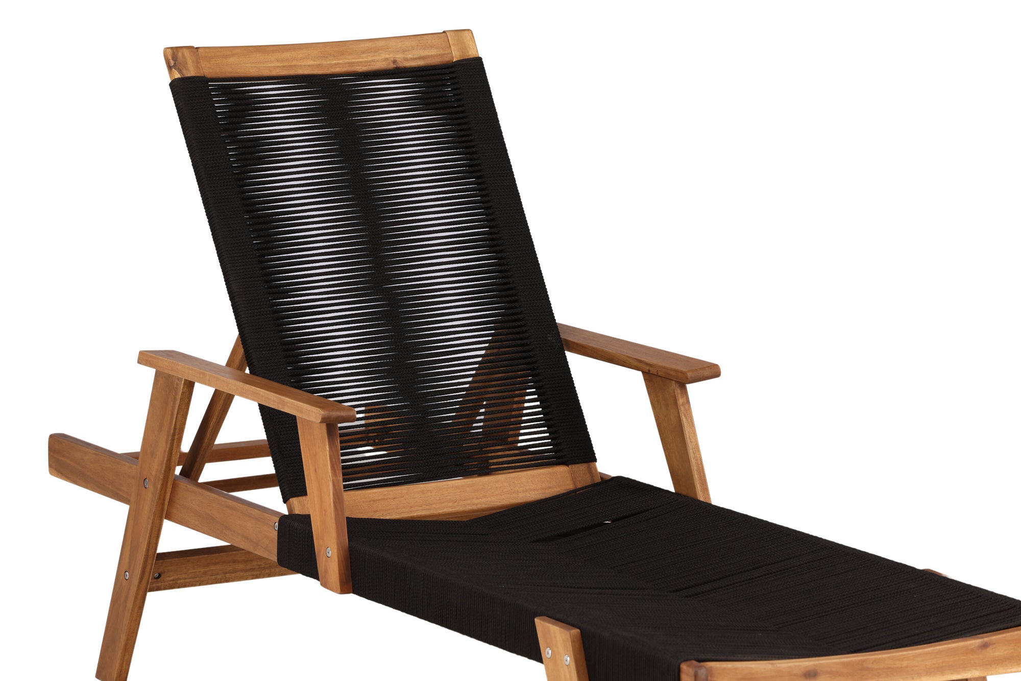 Venture Home Little John Sun Lounge - Black Rope / Acacia