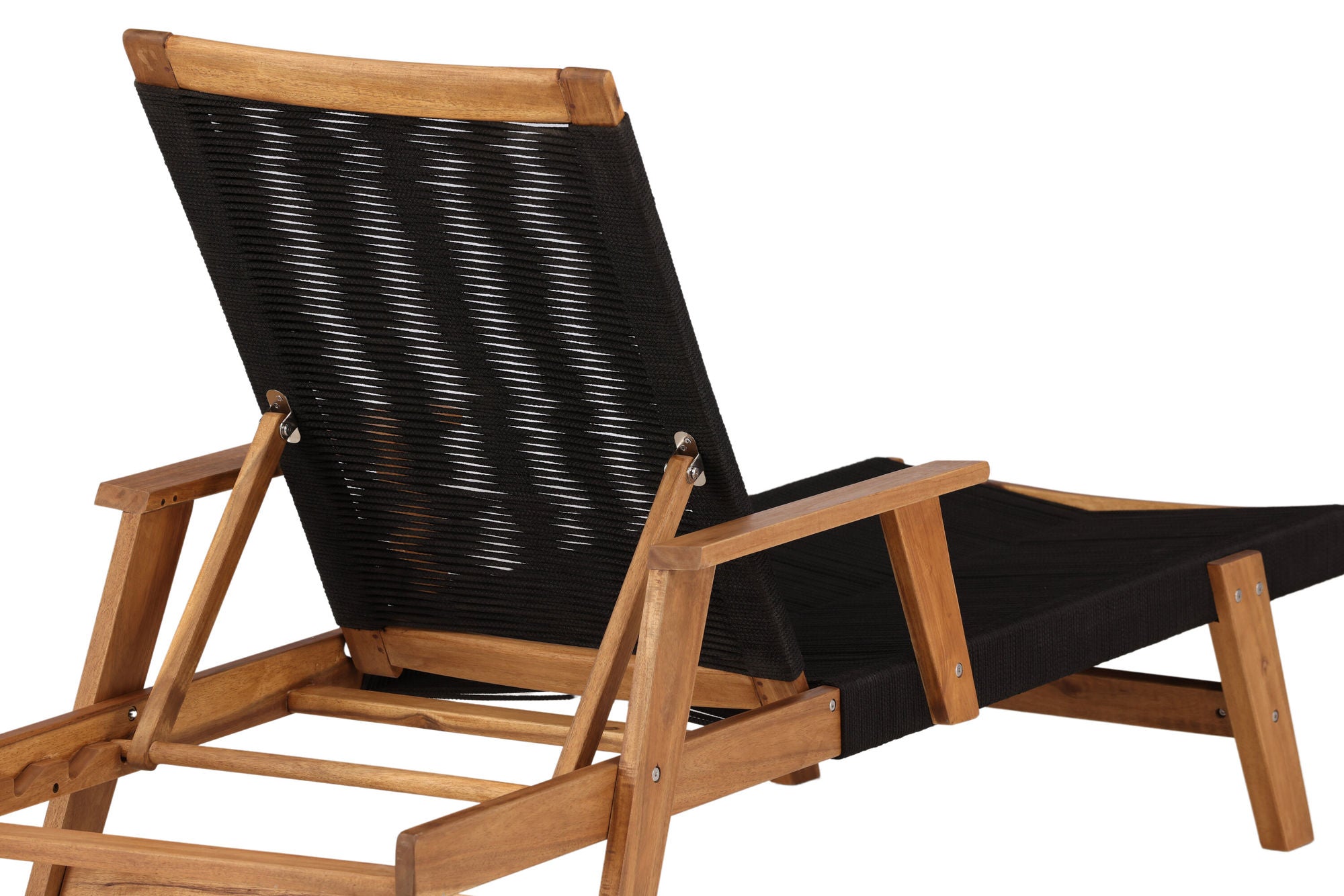 Venture Home Little John Sun Lounge - Black Rope / Acacia