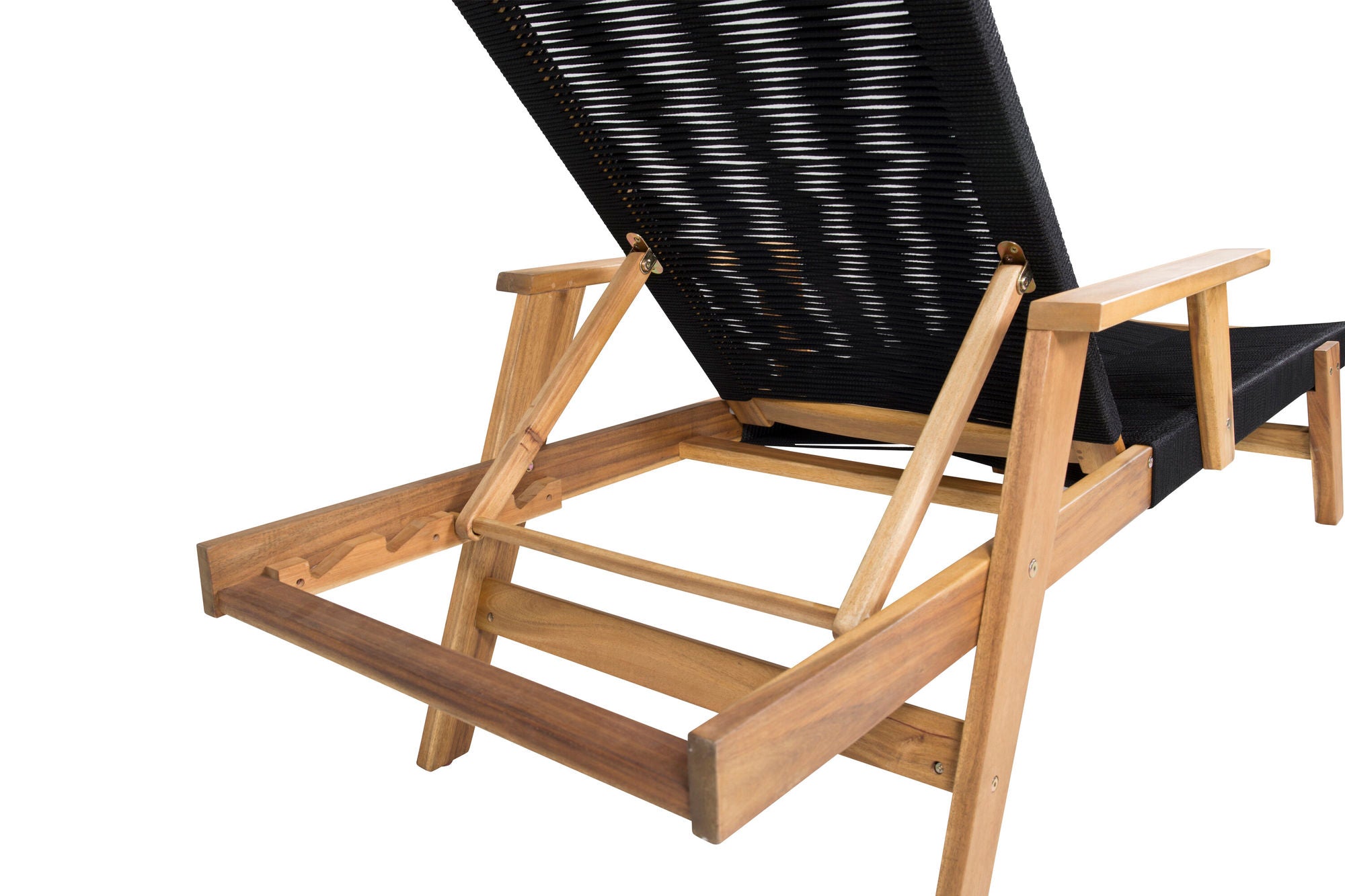 Venture Home Little John Sun Lounge - Black Rope / Acacia