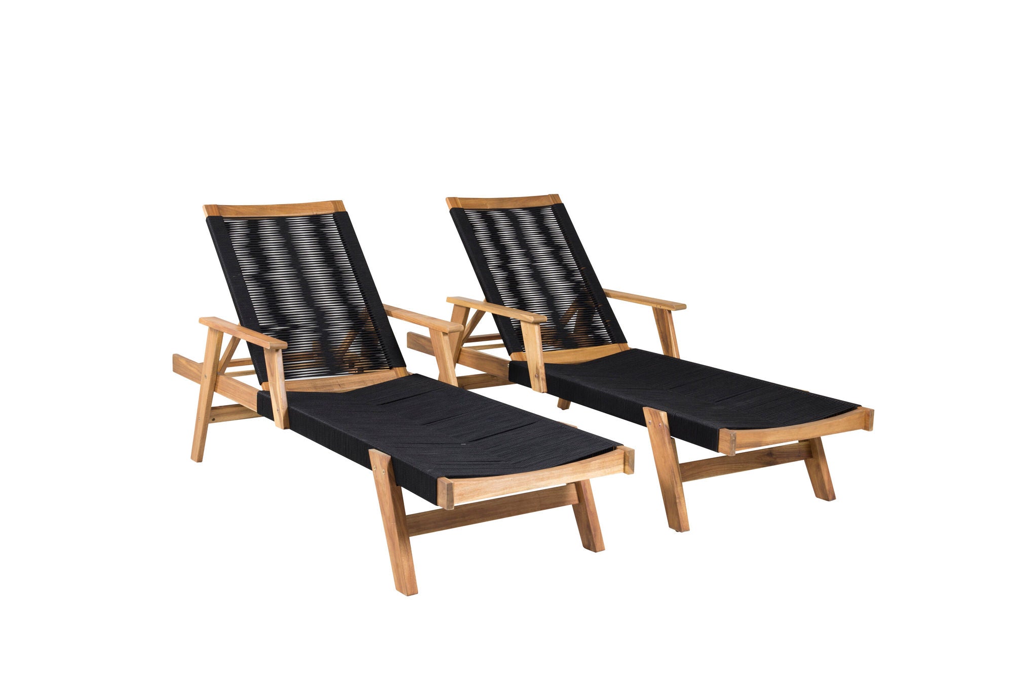 Venture Home Little John Sun Lounge - Black Rope / Acacia