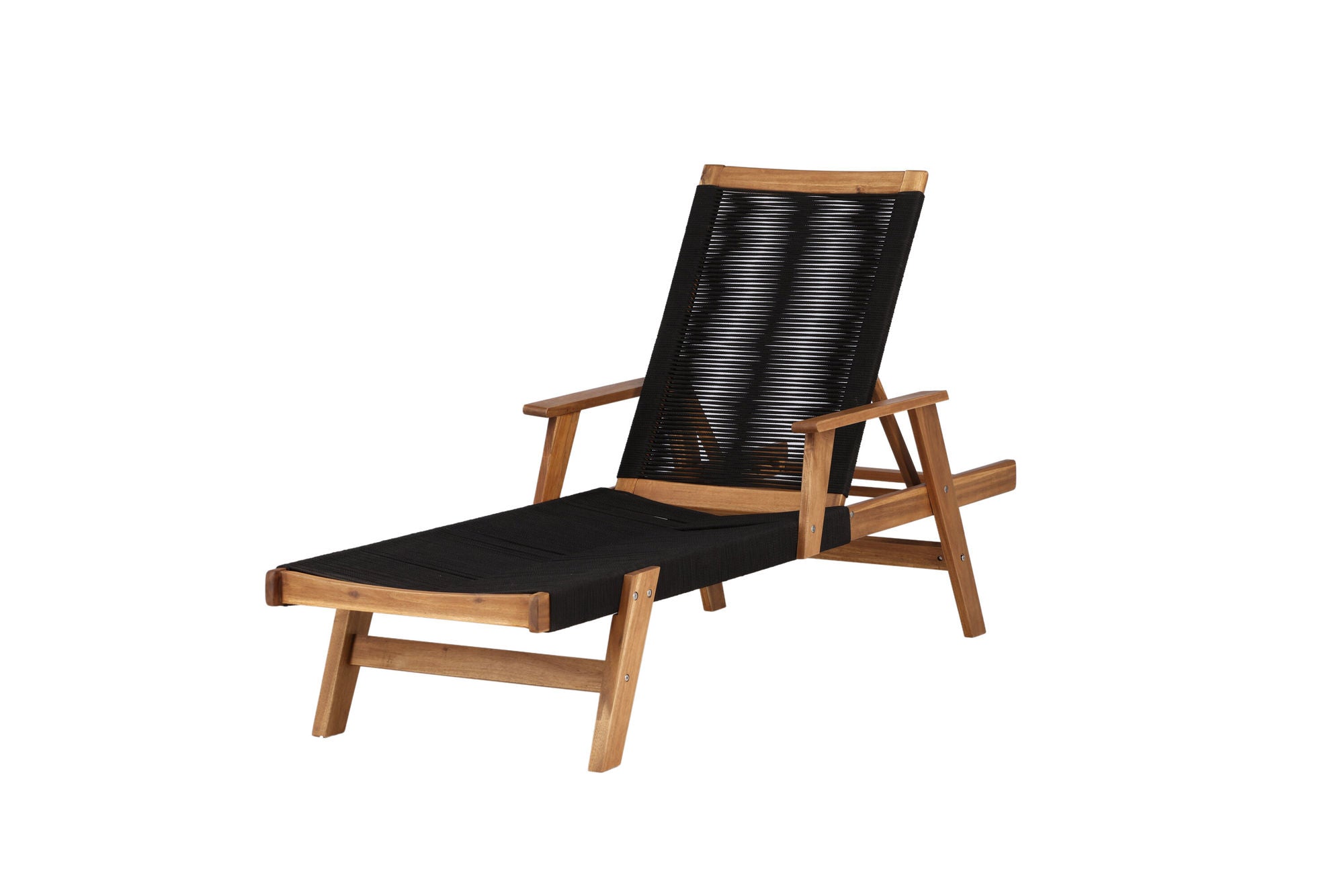 Venture Home Little John Sun Lounge - Black Rope / Acacia