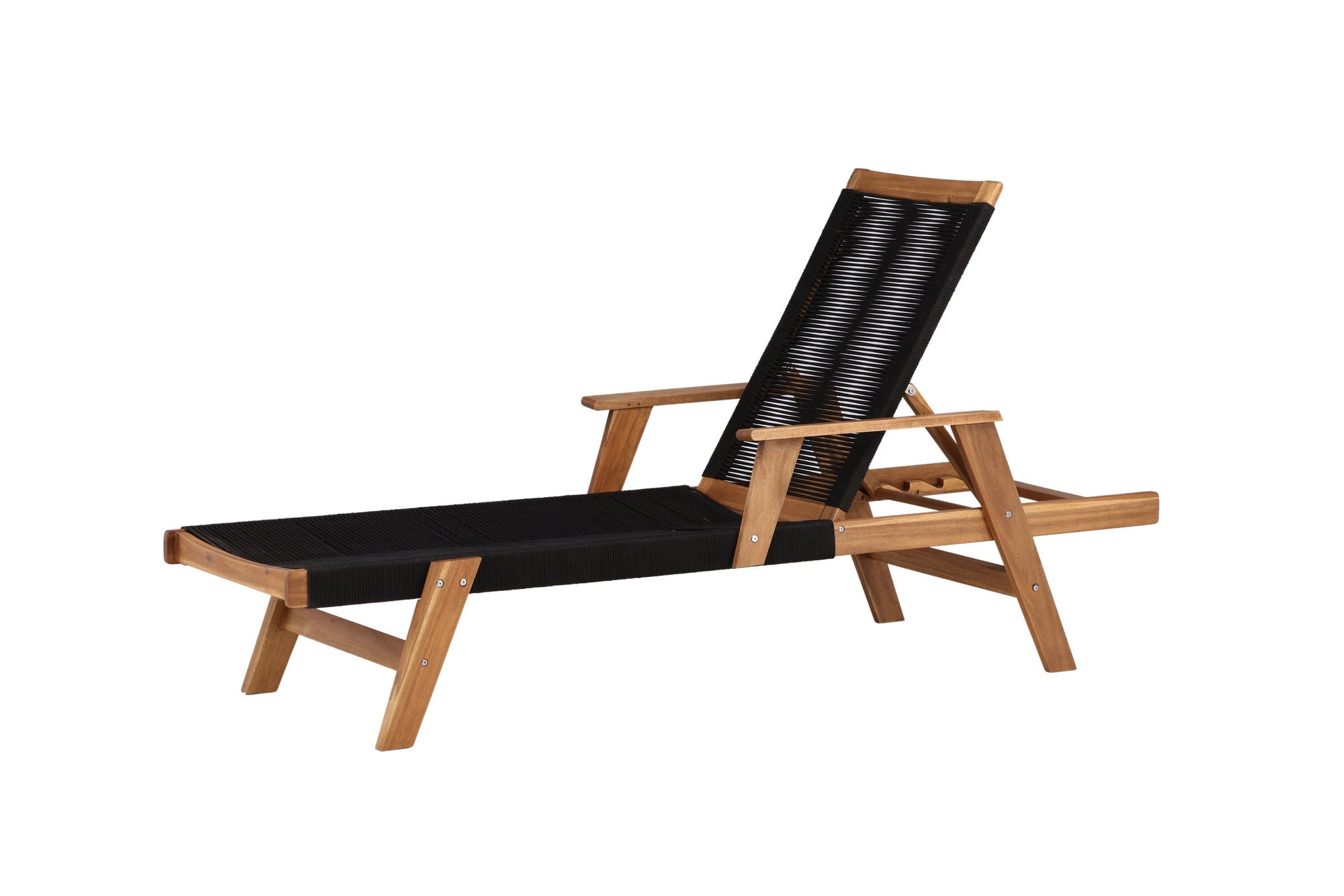 Venture Home Little John Sun Lounge - Black Rope / Acacia