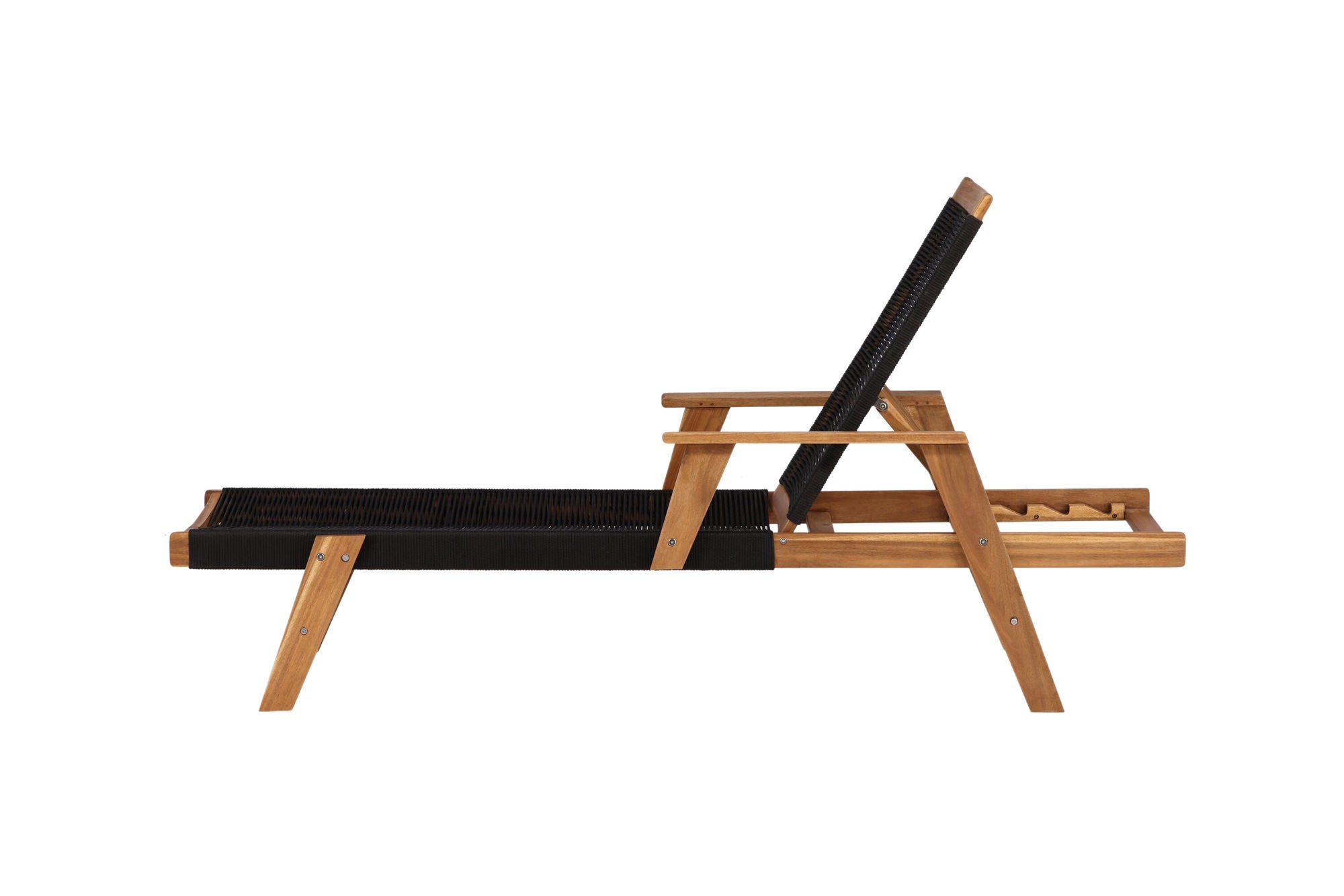 Venture Home Little John Sun Lounge - Black Rope / Acacia