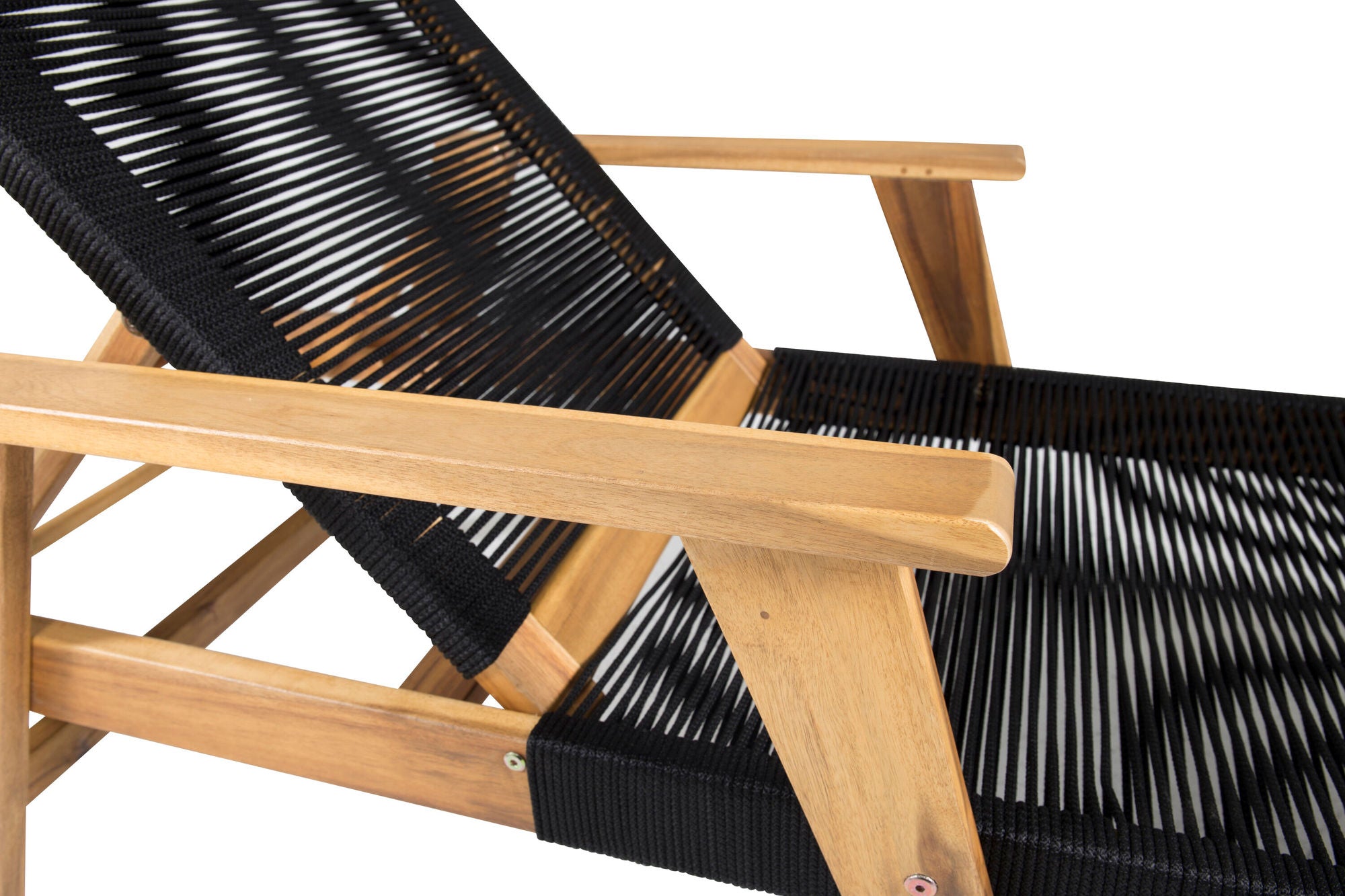 Venture Home Little John Sun Lounge - Black Rope / Acacia