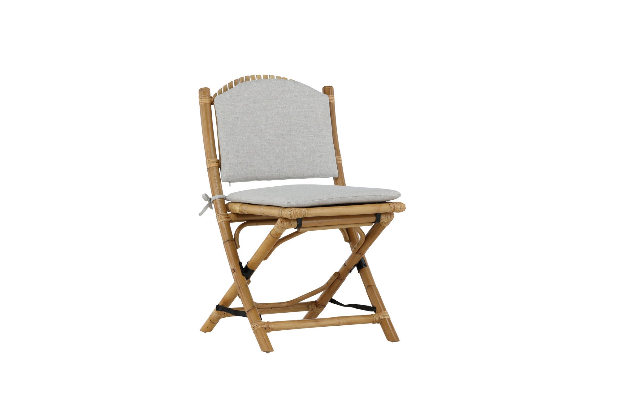 Venture Home Cane Foldable dining stol - Bamboo / Grey Cushion