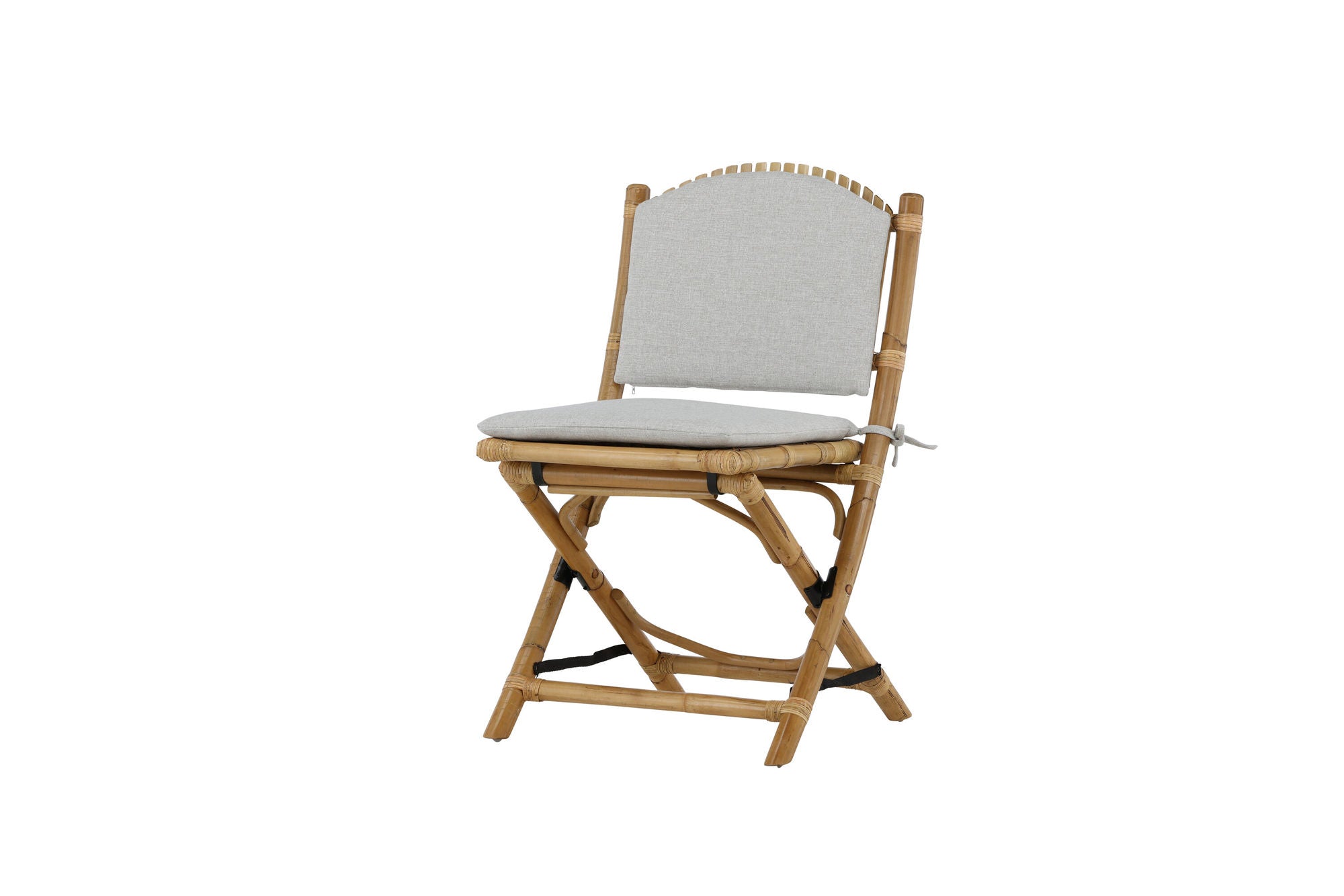 Venture Home Cane Foldable dining stol - Bamboo / Grey Cushion