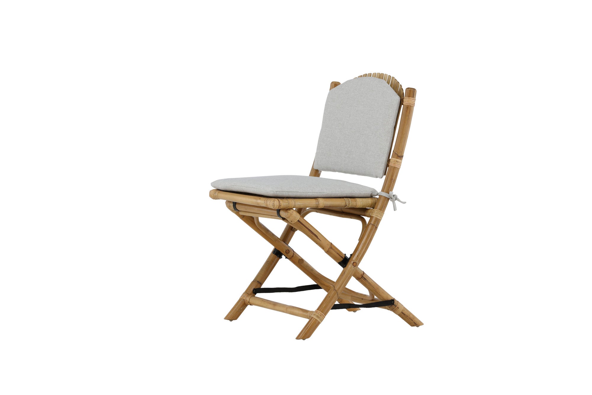 Venture Home Cane Foldable dining stol - Bamboo / Grey Cushion