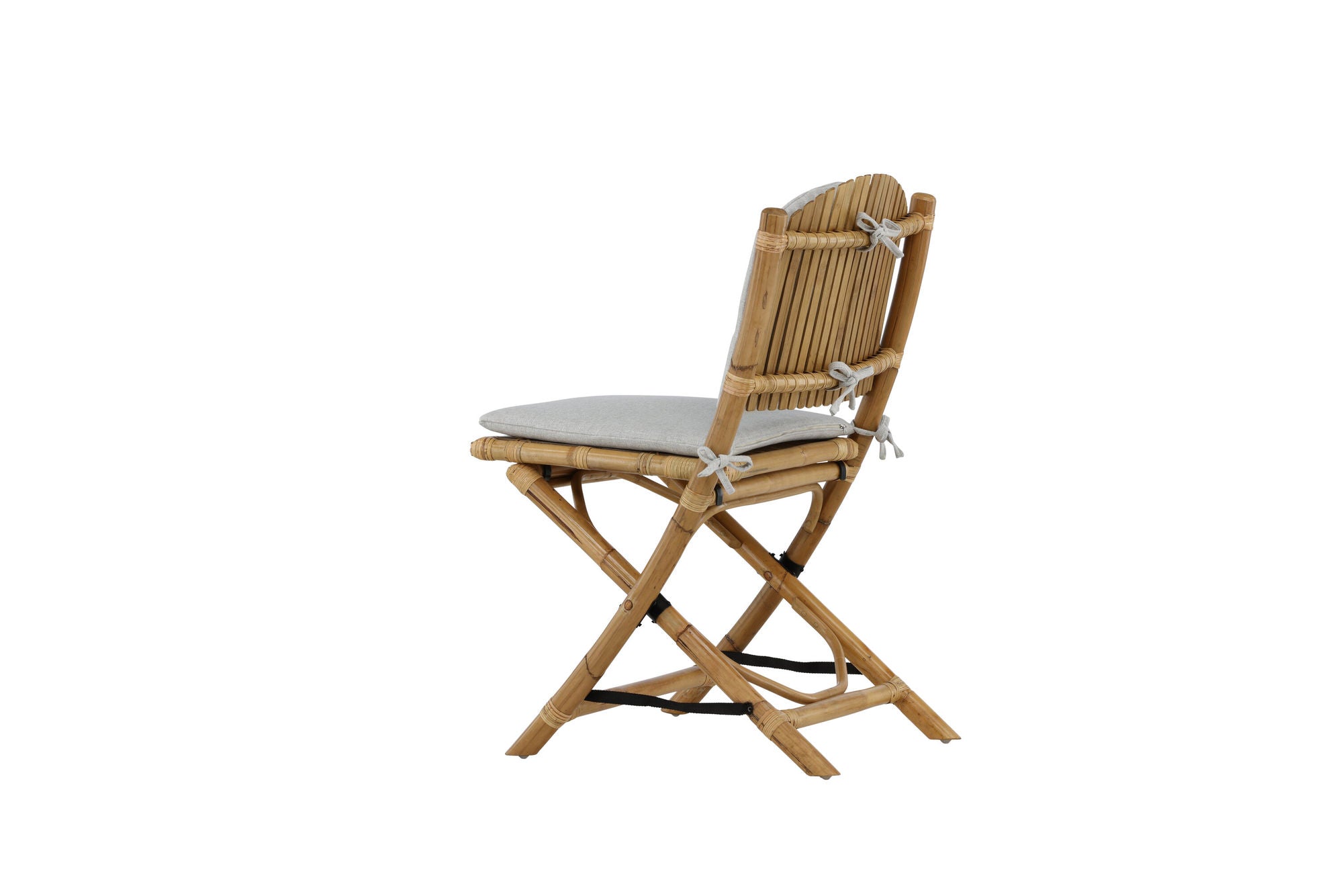 Venture Home Cane Foldable dining stol - Bamboo / Grey Cushion