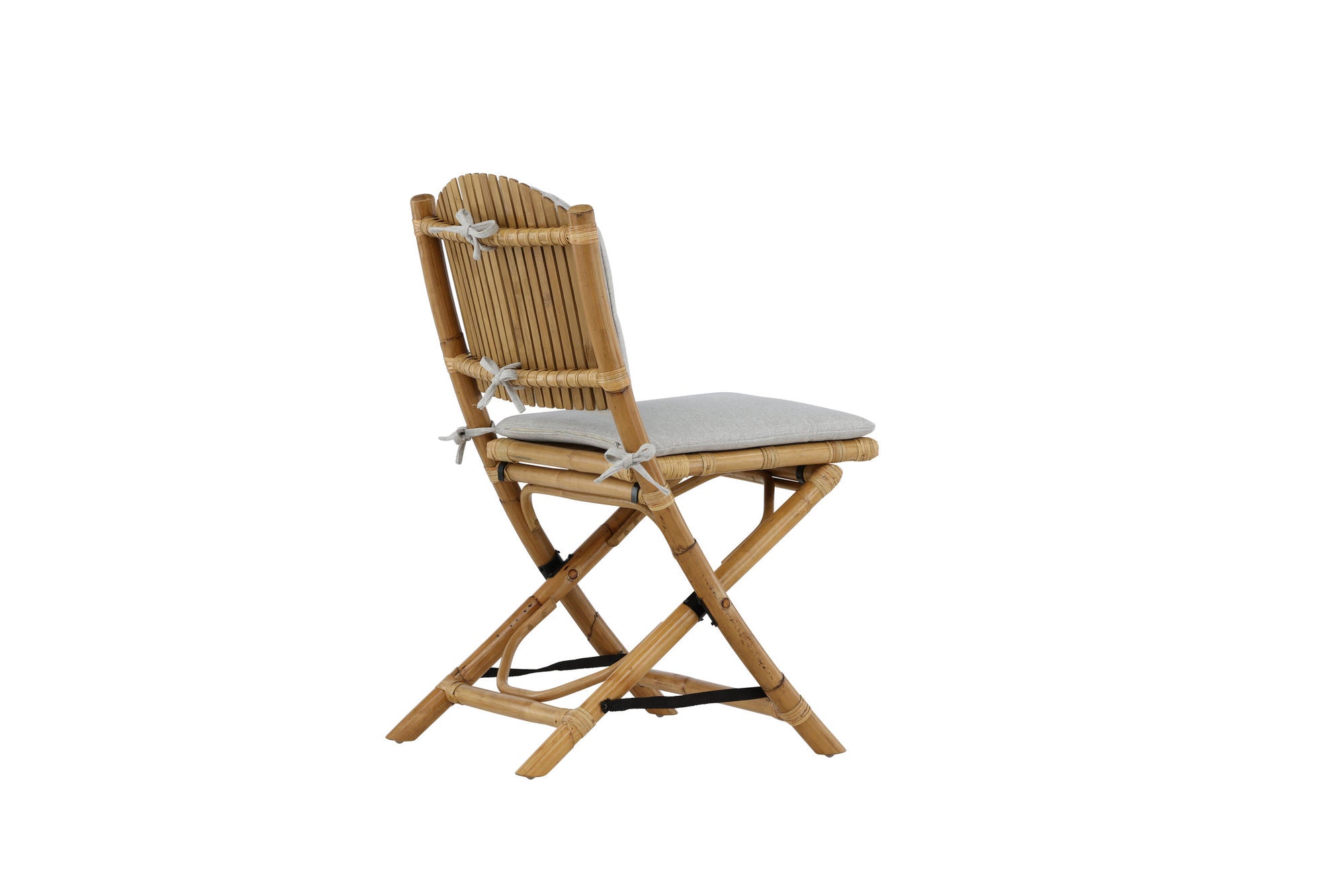 Venture Home Cane Foldable dining stol - Bamboo / Grey Cushion