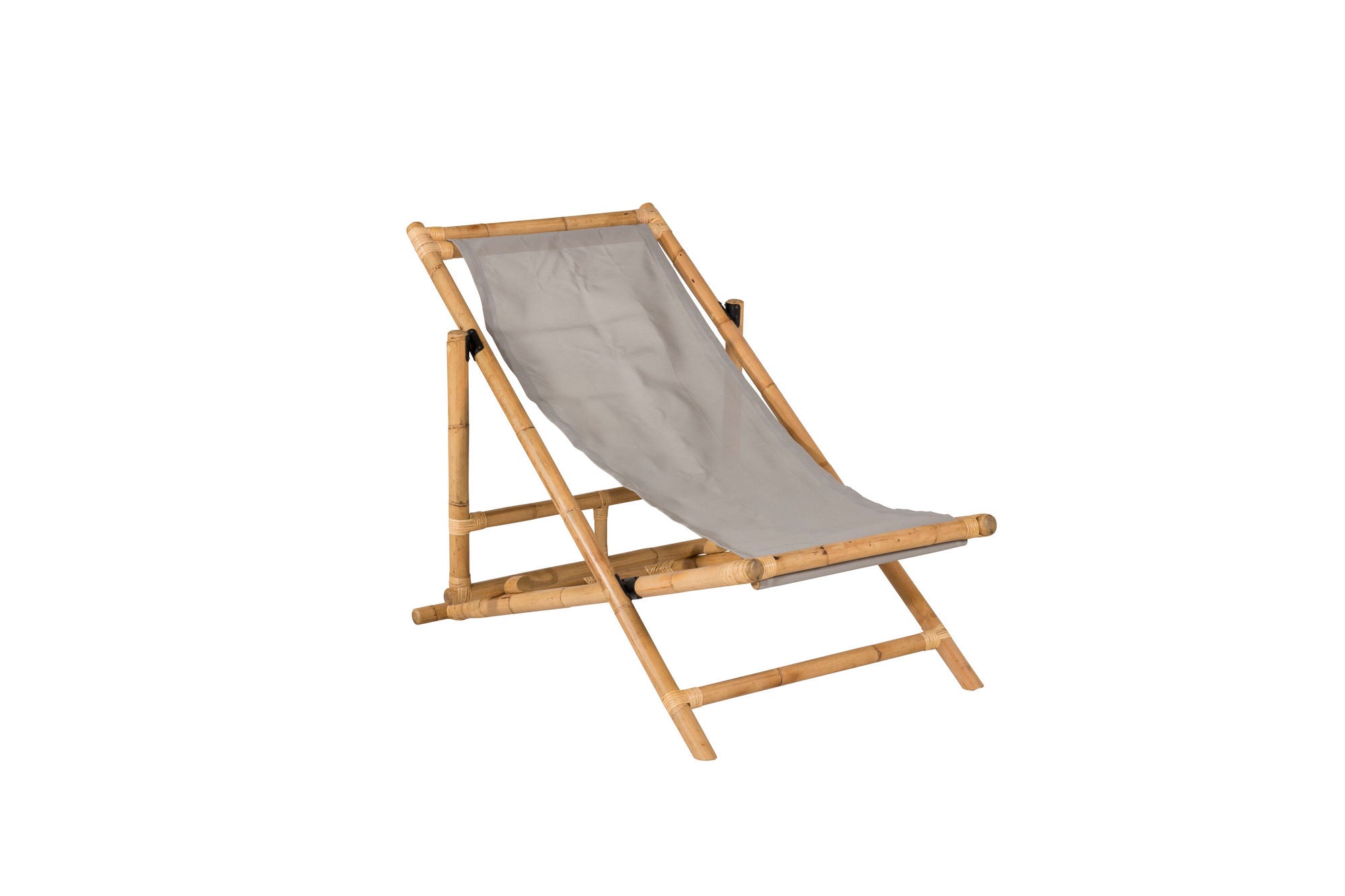 Venture Home Cane Foldable lounge stol - Bamboo / Grey Cushion