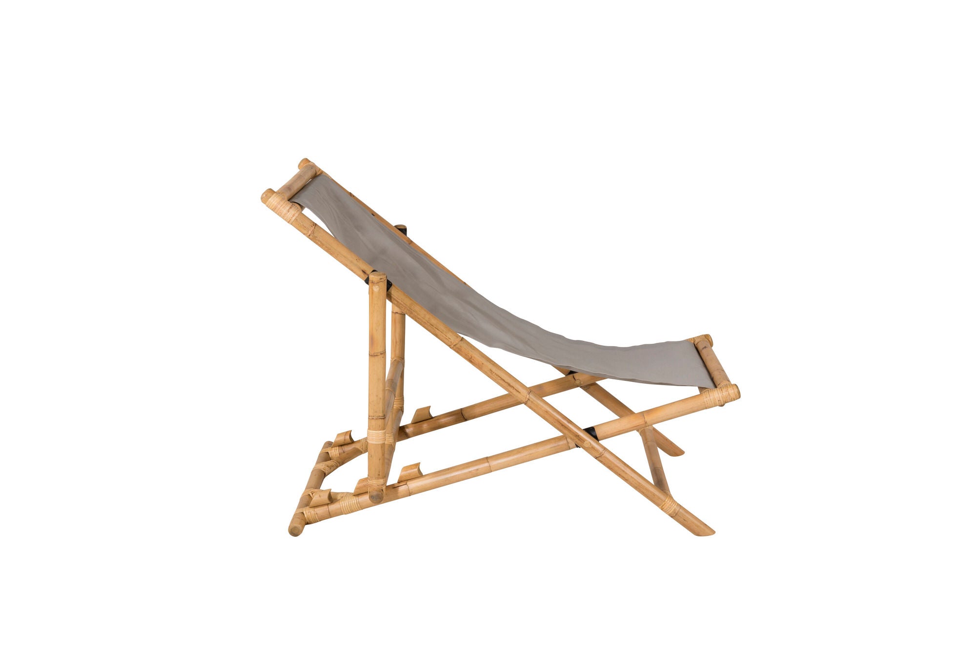 Venture Home Cane Foldable lounge stol - Bamboo / Grey Cushion