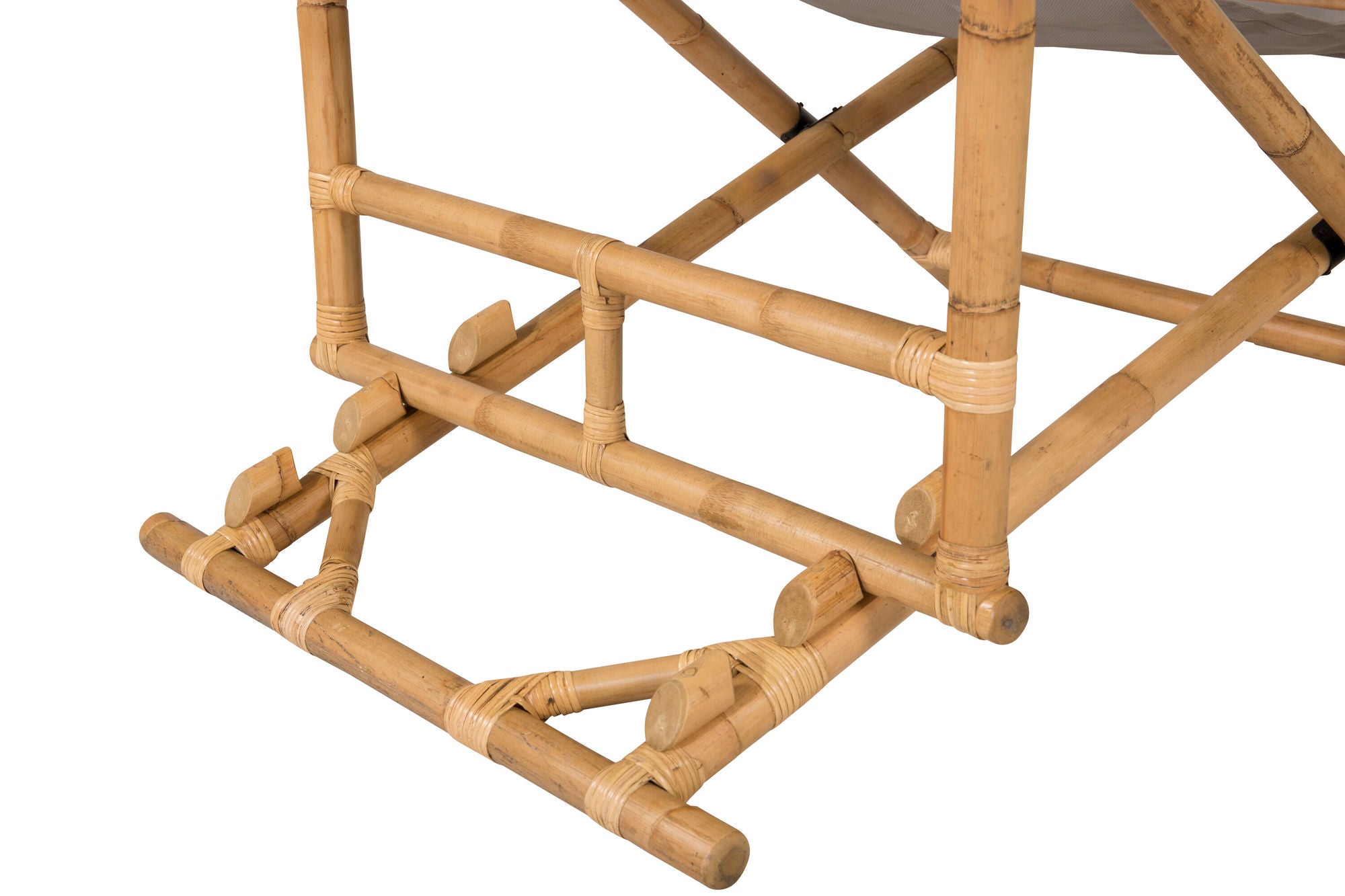 Venture Home Cane Foldable lounge stol - Bamboo / Grey Cushion