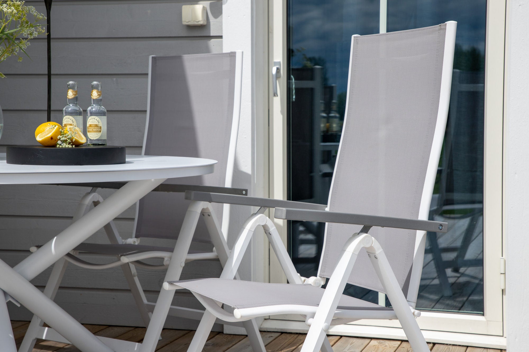 Venture Home Albany Light 5-pos 2-pack White Alu / Grey Textilene