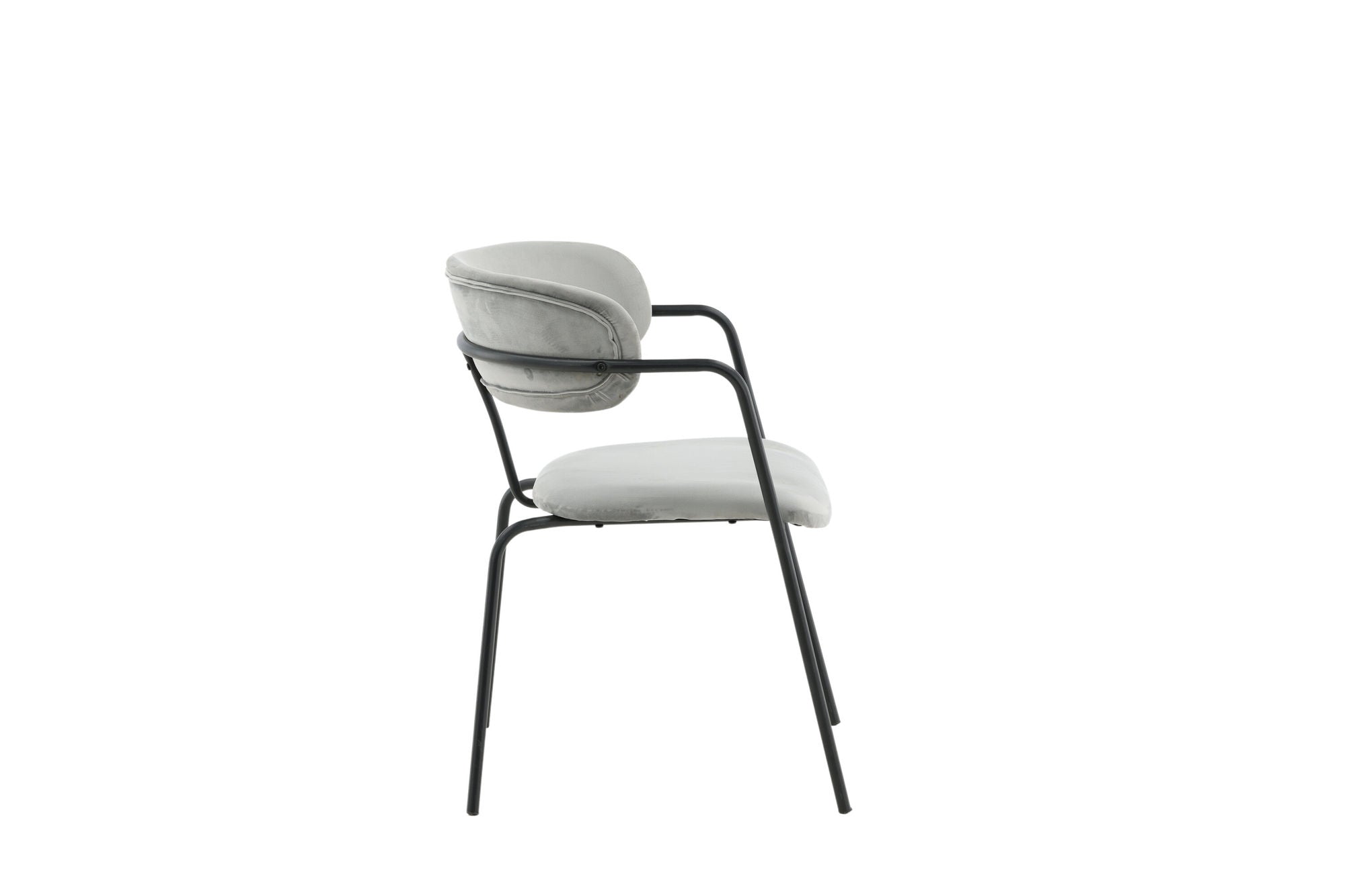Venture Home Arrow Armchair 2-pack - Black Legs - Grey Velvet