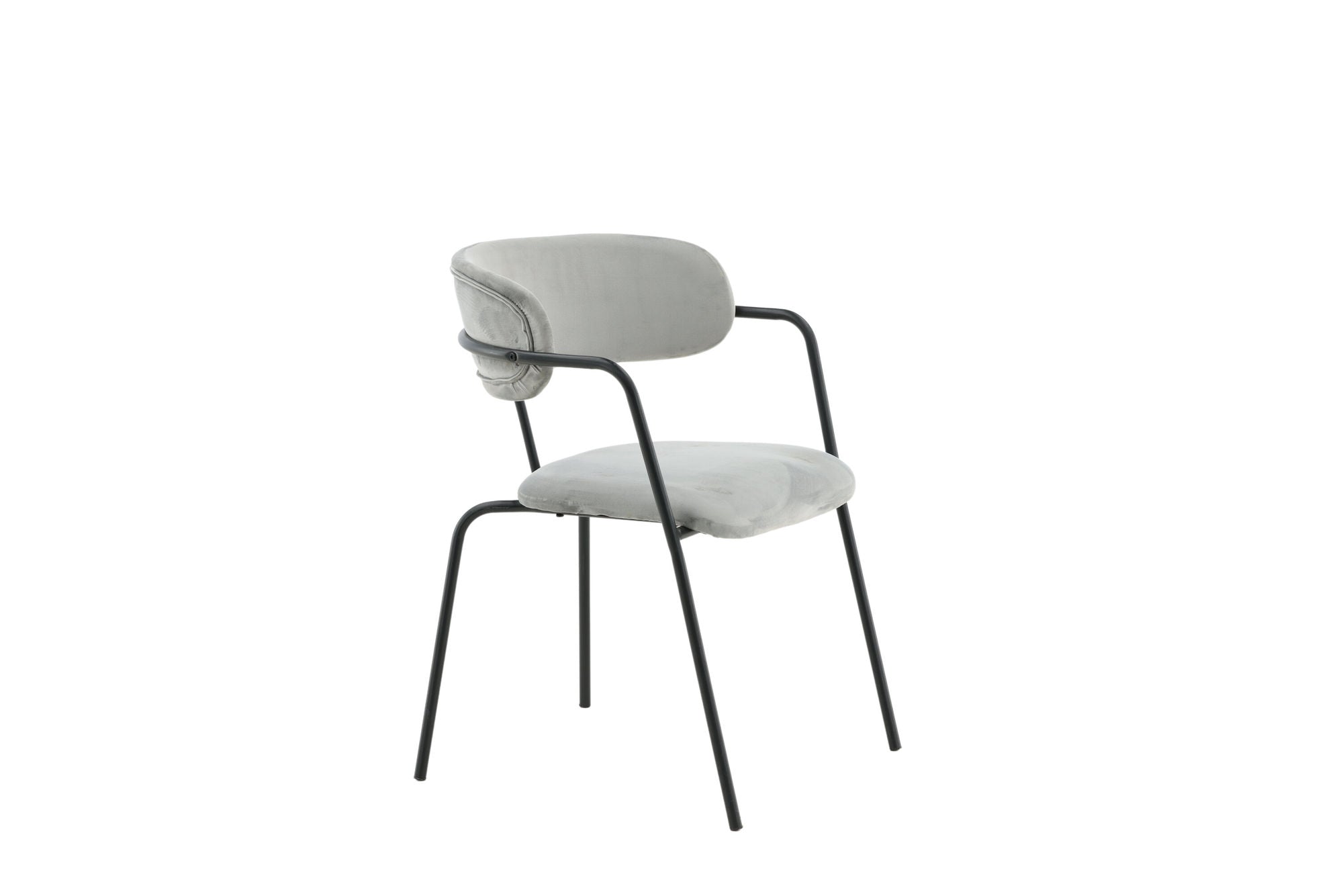 Venture Home Arrow Armchair 2-pack - Black Legs - Grey Velvet